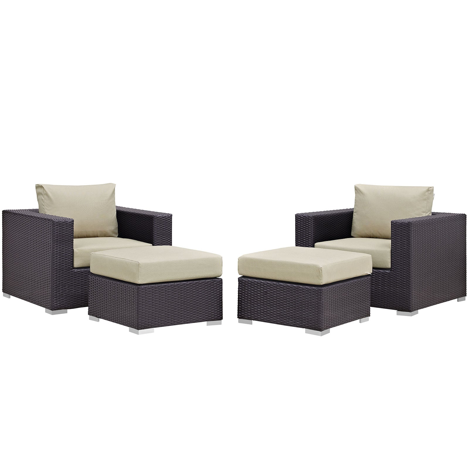 Modway Convene 4 Piece Outdoor Patio Sectional Set | Outdoor Sofas, Loveseats & Sectionals | 