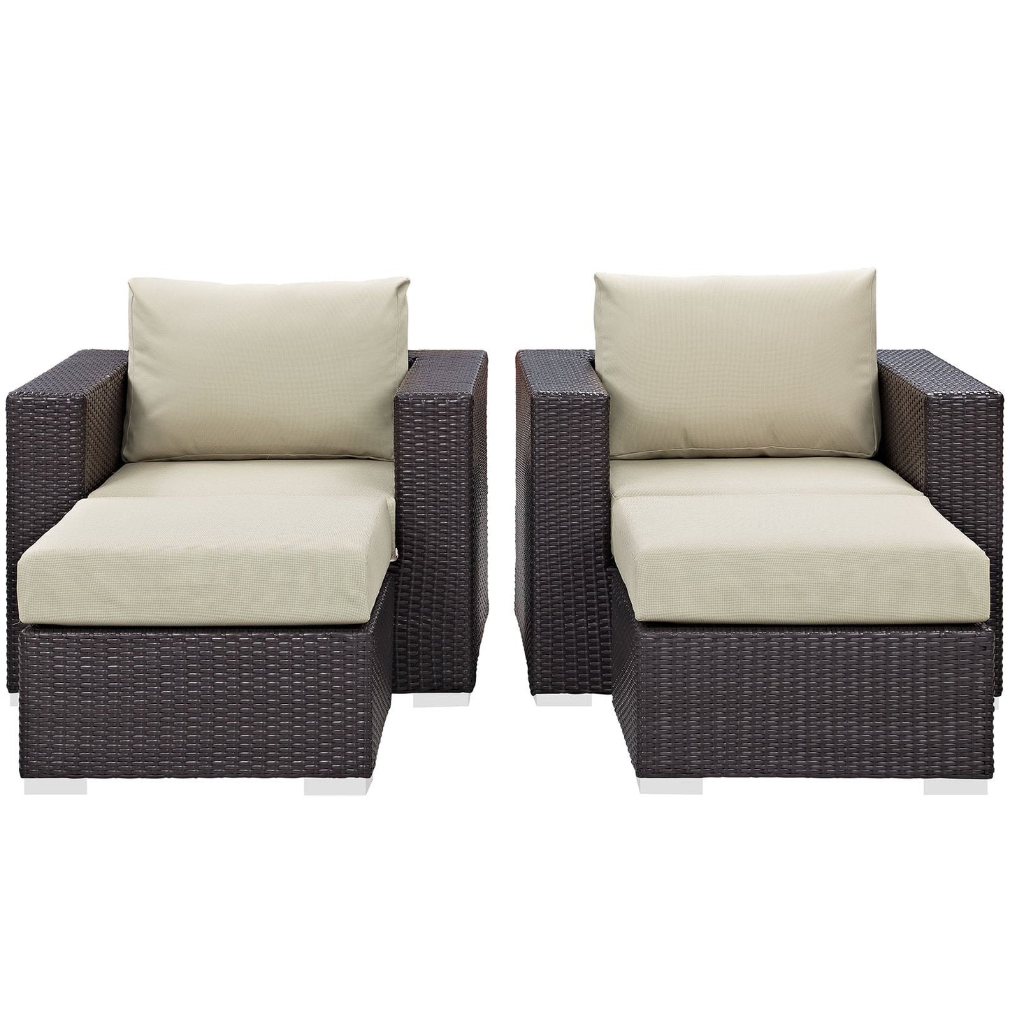 Modway Convene 4 Piece Outdoor Patio Sectional Set | Outdoor Sofas, Loveseats & Sectionals | 