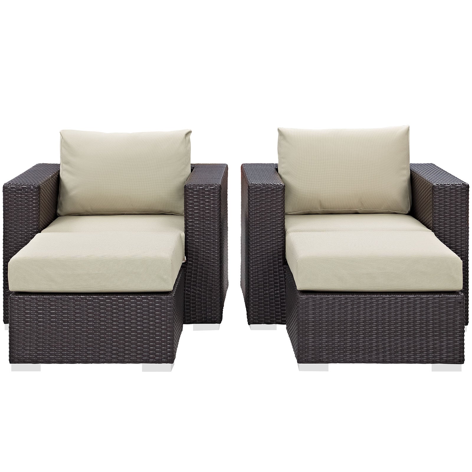 Modway Convene 4 Piece Outdoor Patio Sectional Set | Outdoor Sofas, Loveseats & Sectionals | 