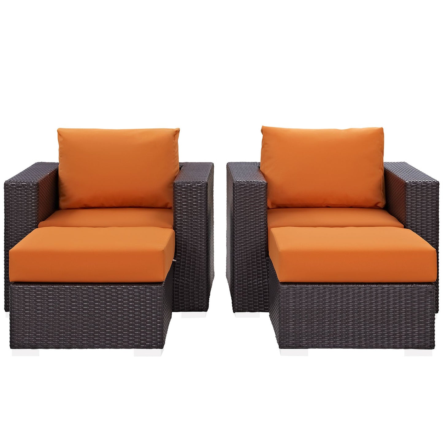 Modway Convene 4 Piece Outdoor Patio Sectional Set | Outdoor Sofas, Loveseats & Sectionals | 