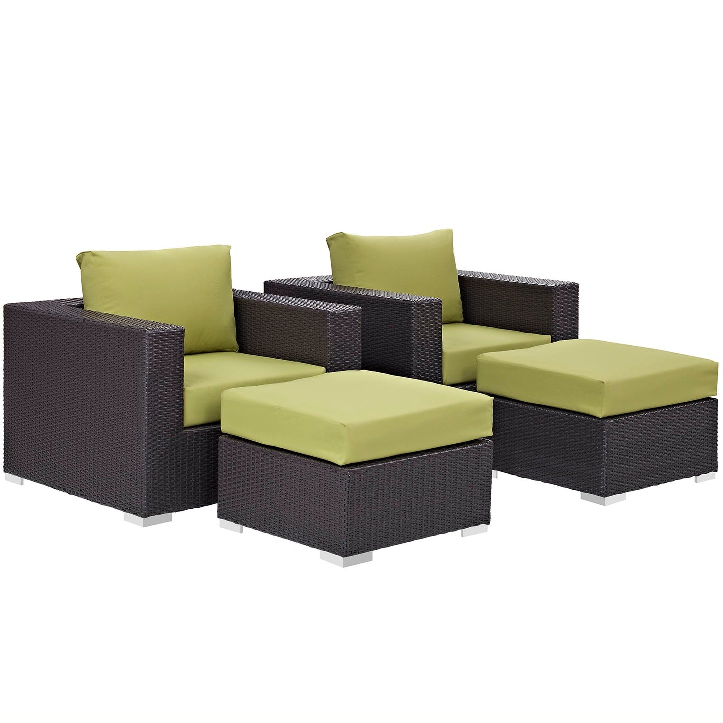 Modway Convene 4 Piece Outdoor Patio Sectional Set | Outdoor Sofas, Loveseats & Sectionals | 
