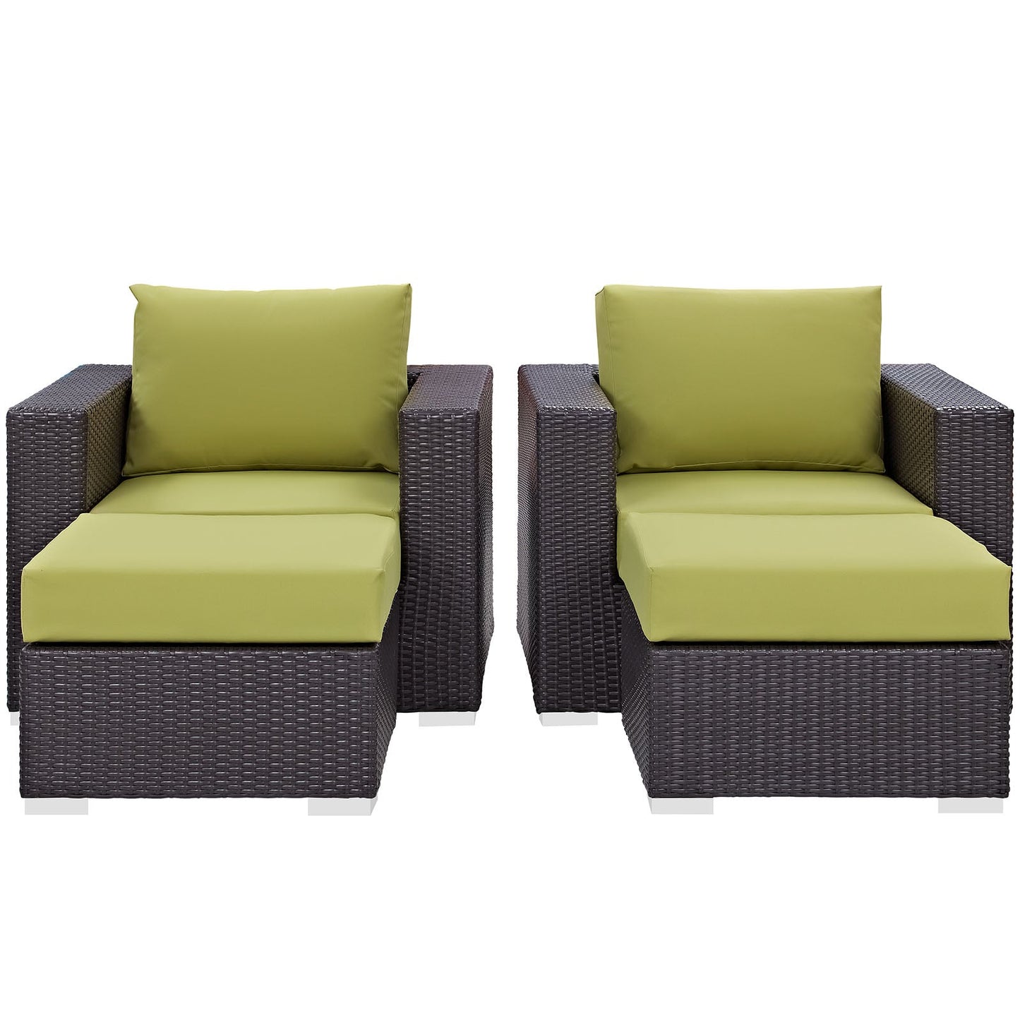 Modway Convene 4 Piece Outdoor Patio Sectional Set | Outdoor Sofas, Loveseats & Sectionals | 