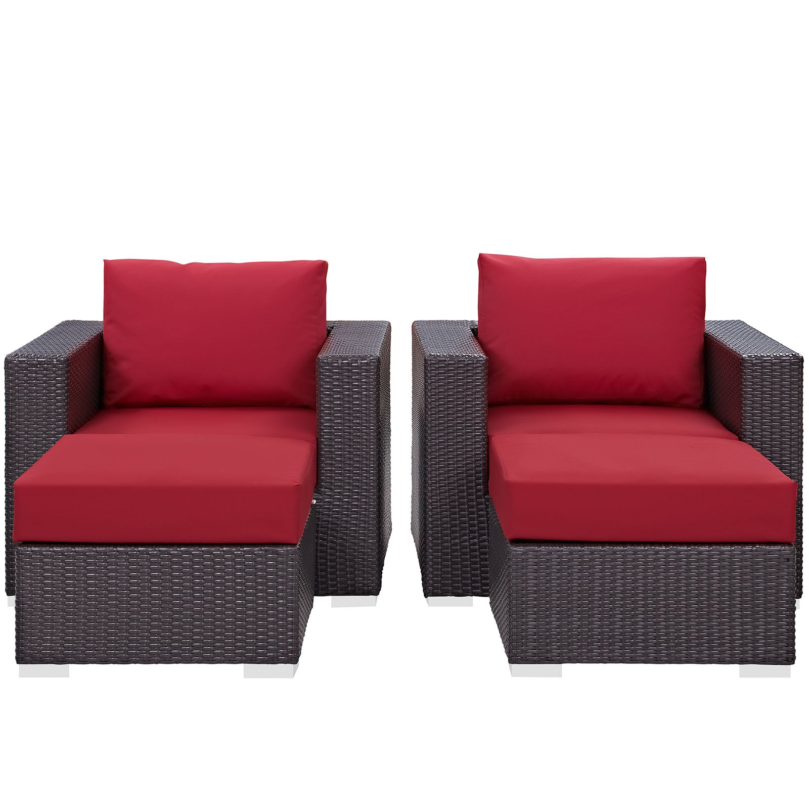 Modway Convene 4 Piece Outdoor Patio Sectional Set | Outdoor Sofas, Loveseats & Sectionals | 