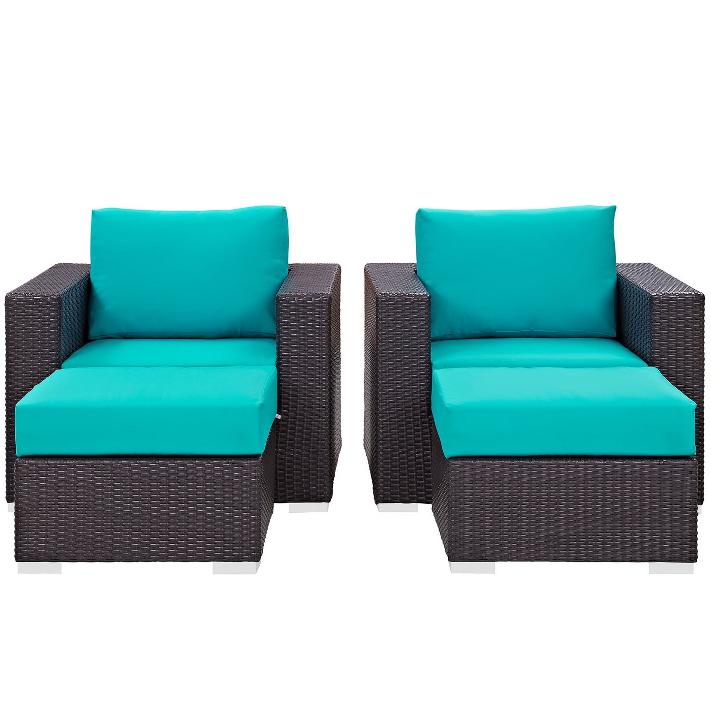 Modway Convene 4 Piece Outdoor Patio Sectional Set | Outdoor Sofas, Loveseats & Sectionals | 
