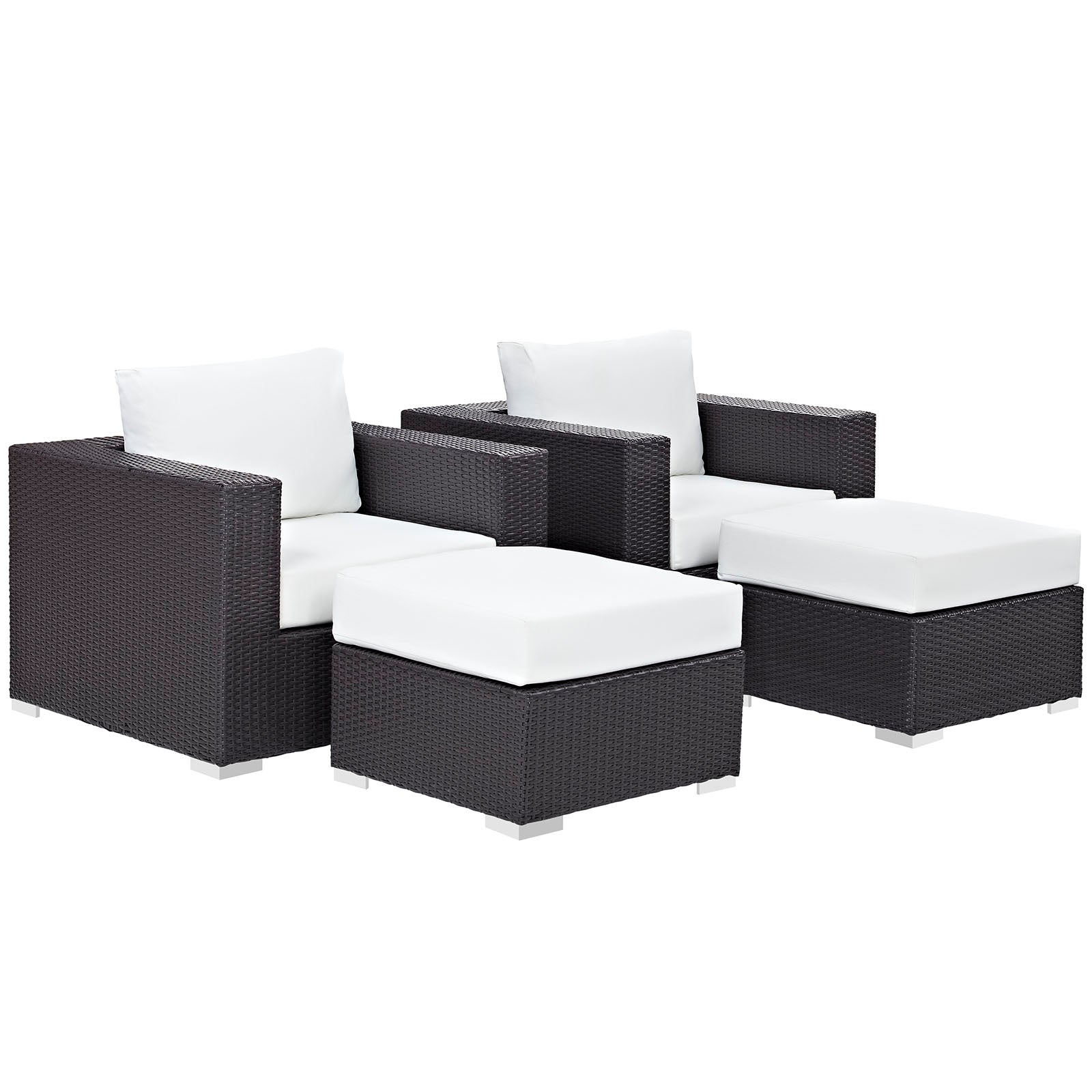 Modway Convene 4 Piece Outdoor Patio Sectional Set | Outdoor Sofas, Loveseats & Sectionals | 