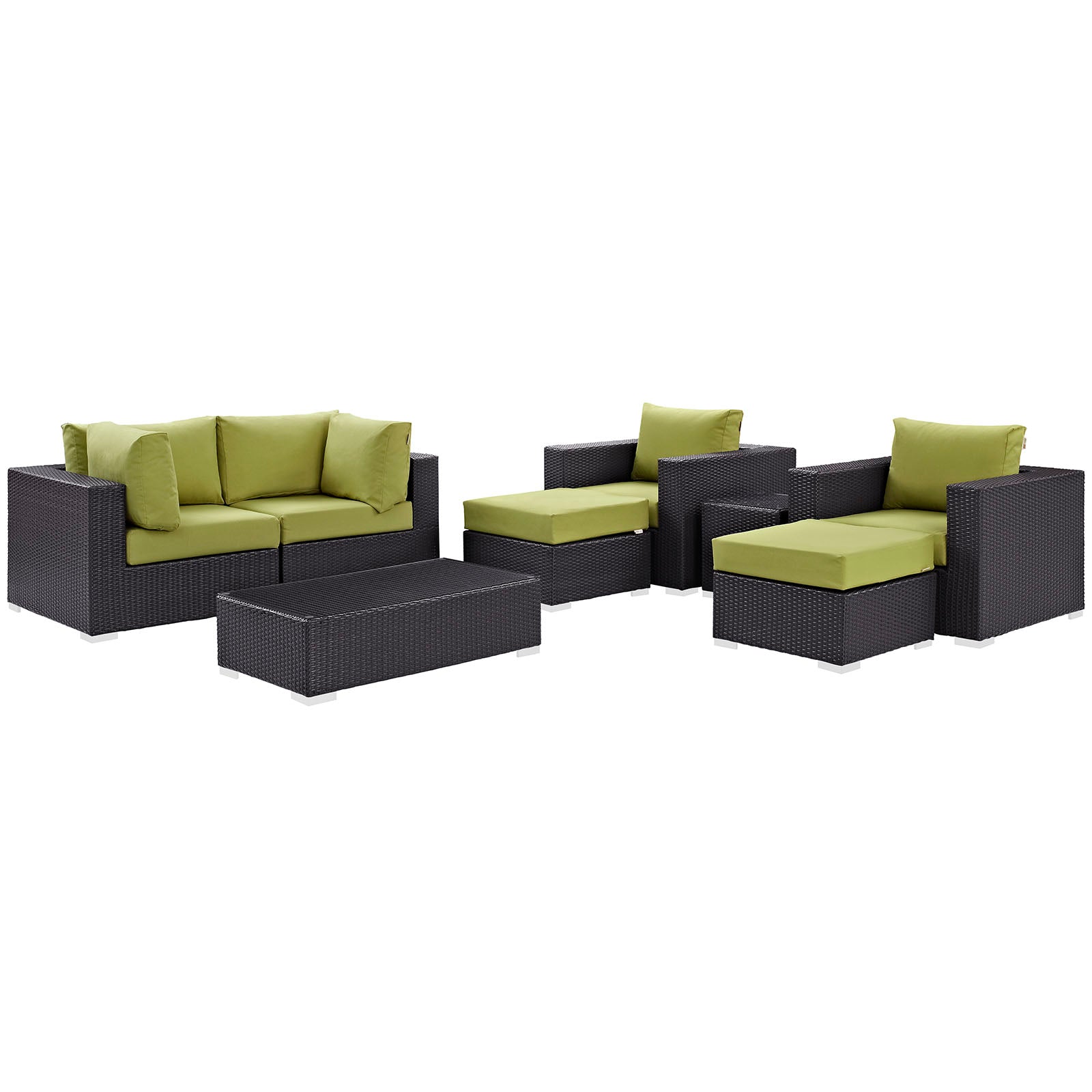 Modway Convene 8 Piece Outdoor Patio Sectional Set - EEI-2206 | Outdoor Sofas, Loveseats & Sectionals | 