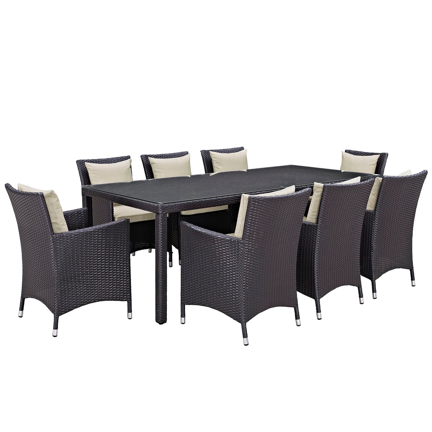 Modway Convene 9 Piece Outdoor Patio Dining Set | Outdoor Dining Set | 