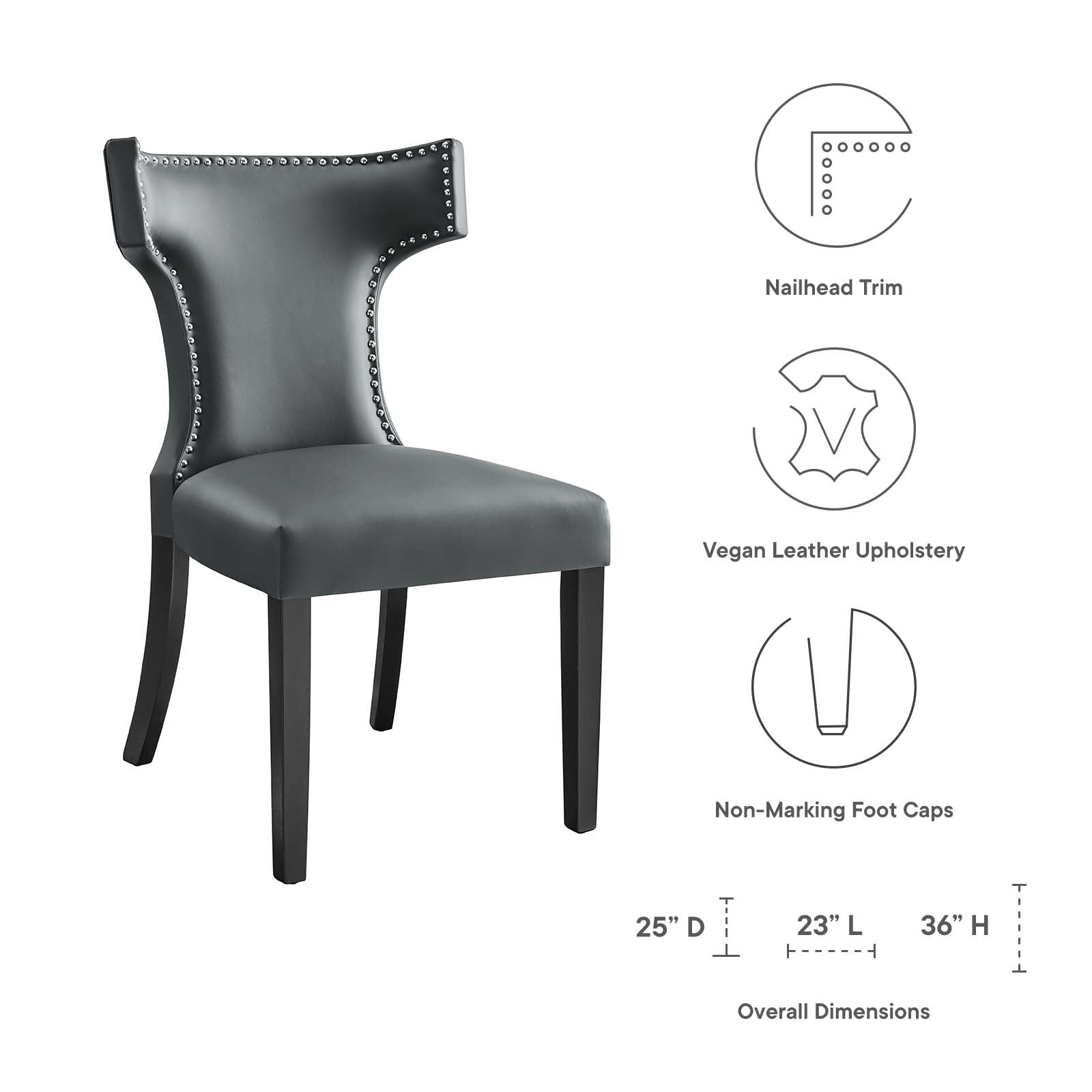 Modway Curve Vinyl Dining Chair | Dining Chairs | 