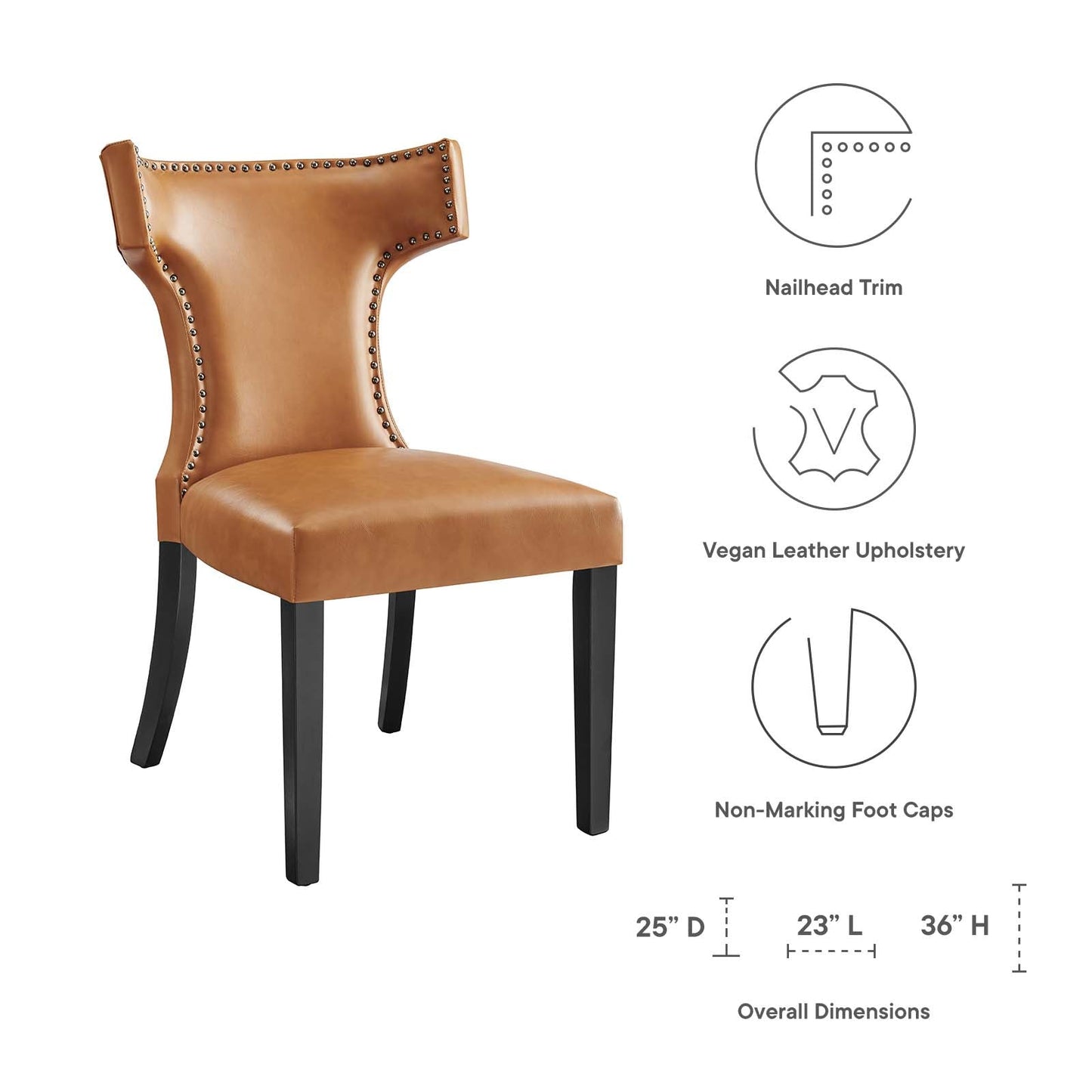 Modway Curve Vinyl Dining Chair | Dining Chairs | 
