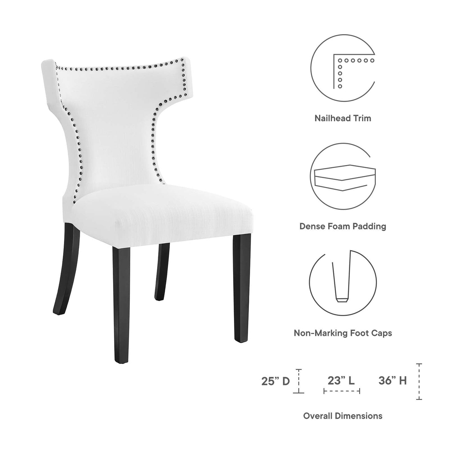 Modway Curve Fabric Dining Chair | Dining Chairs | 