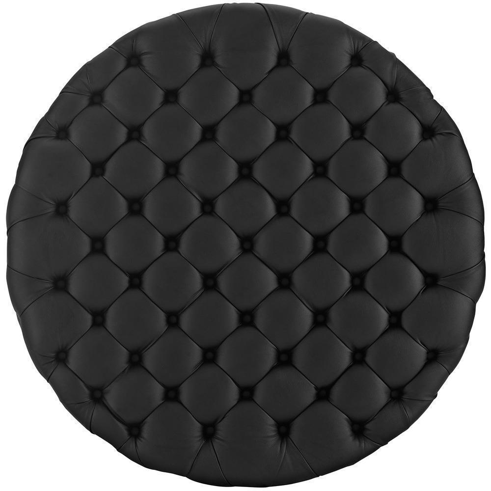 Modway Amour Upholstered Vinyl Ottoman - Black