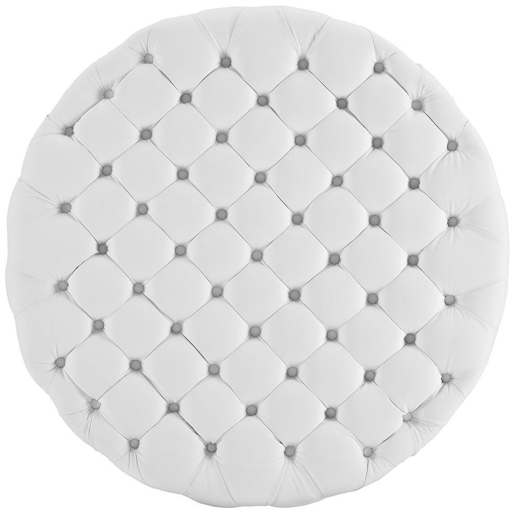 Modway Amour Upholstered Vinyl Ottoman - White