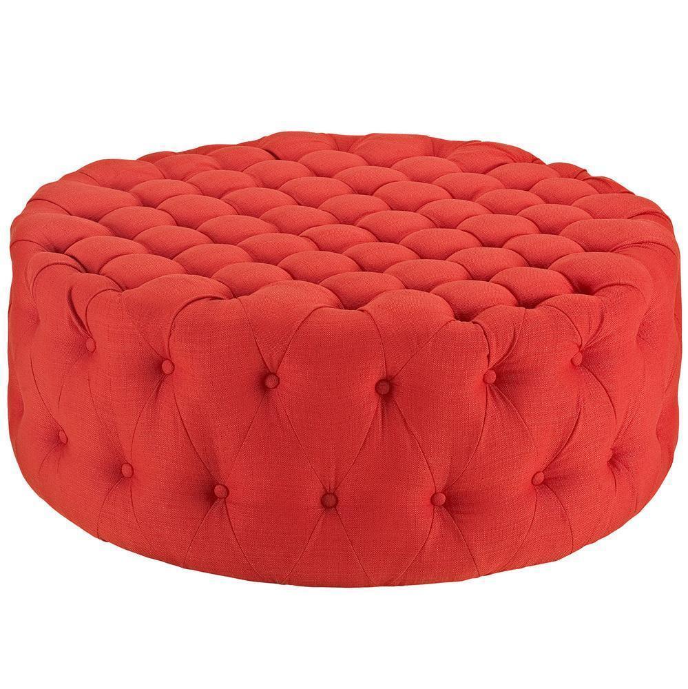 Modway Amour Upholstered Fabric Ottoman - Atomic Red