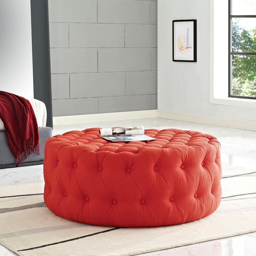 Modway Amour Upholstered Fabric Ottoman - Atomic Red