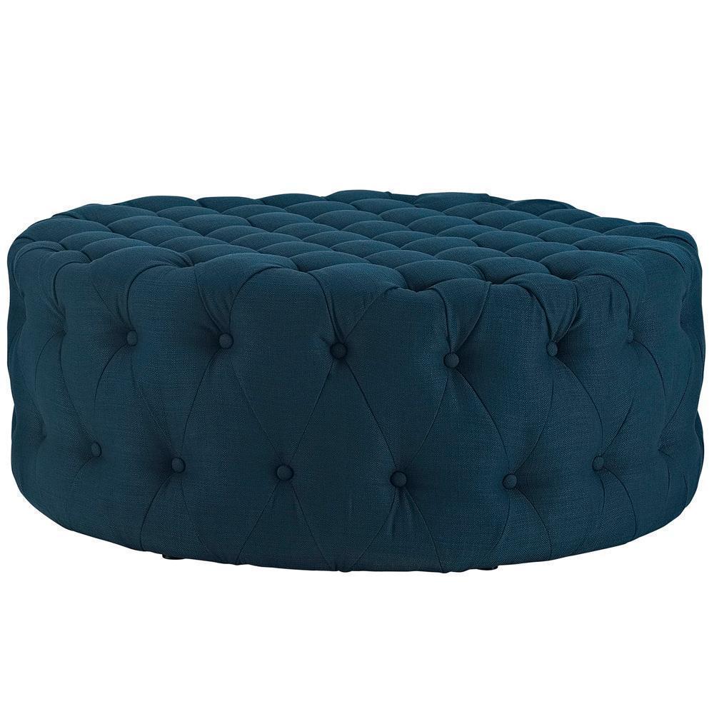 Modway Amour Upholstered Fabric Ottoman - Azure