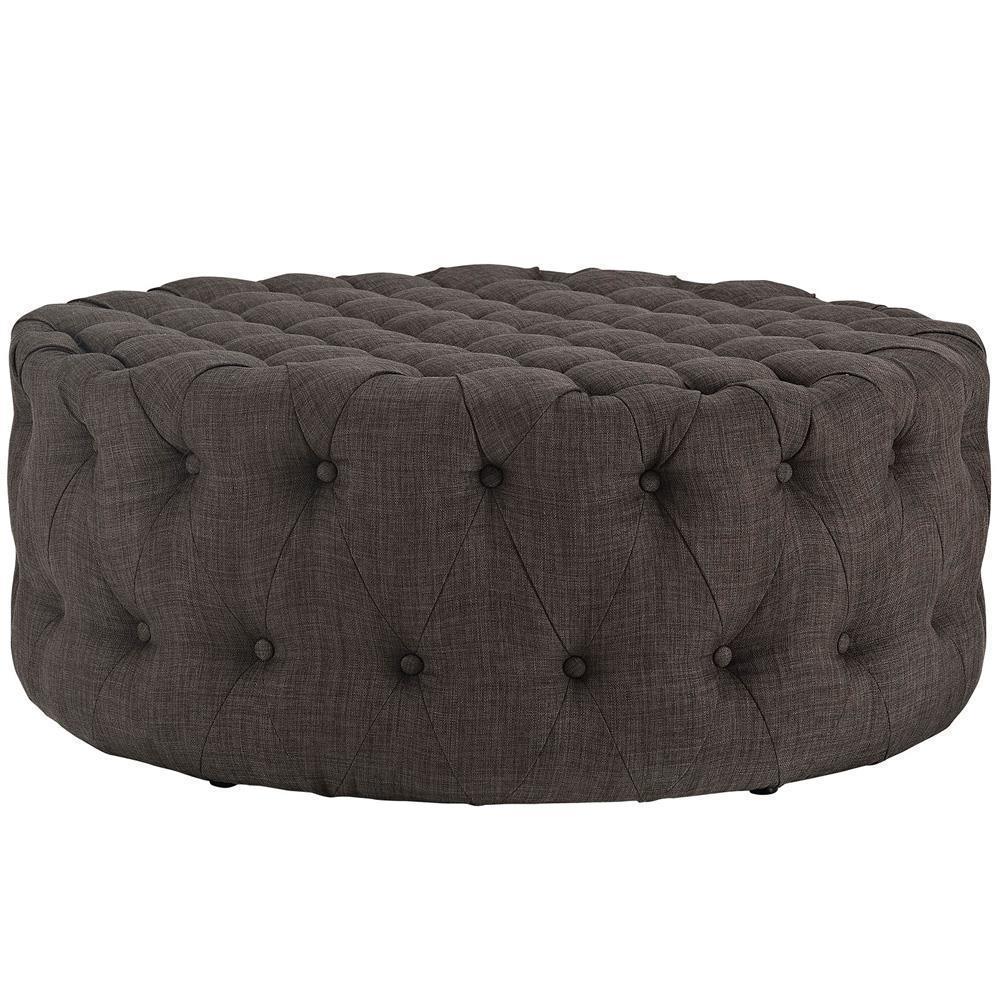 Modway Amour Upholstered Fabric Ottoman - Brown
