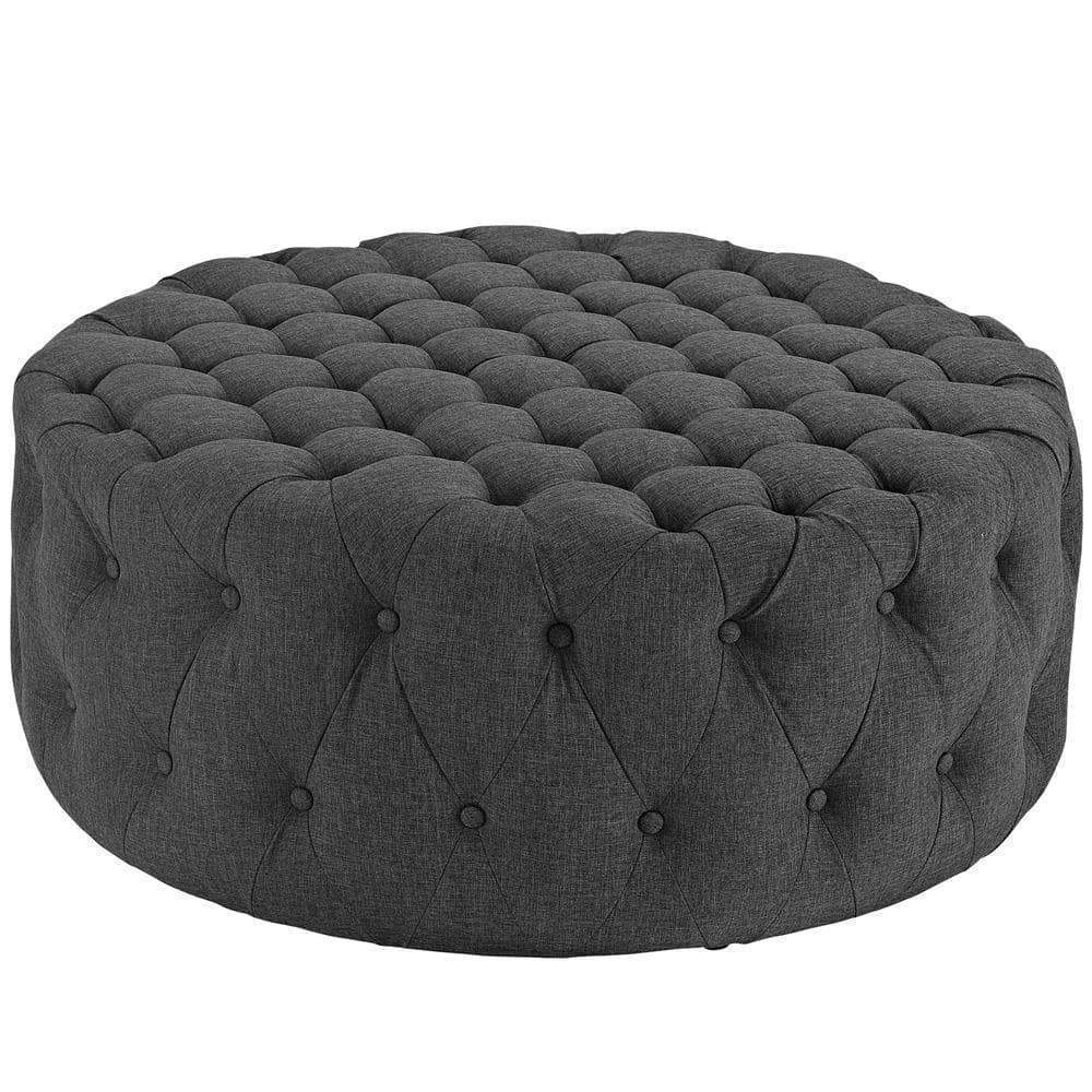 Modway Amour Upholstered Fabric Ottoman - Gray