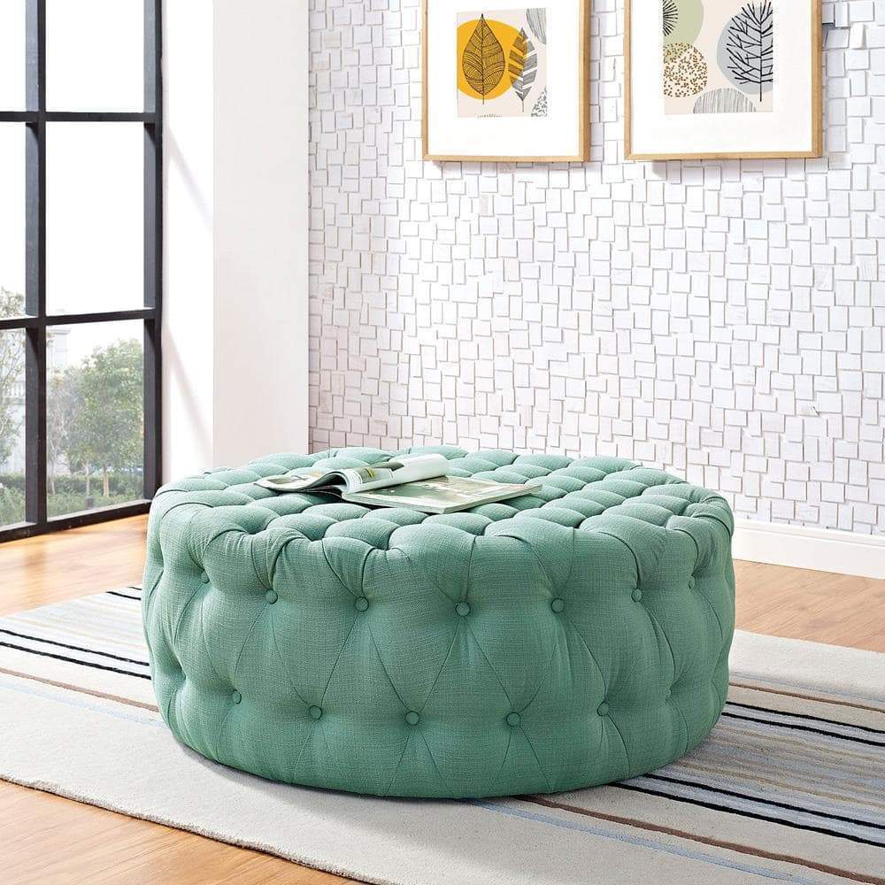 Modway Amour Upholstered Fabric Ottoman - Laguna