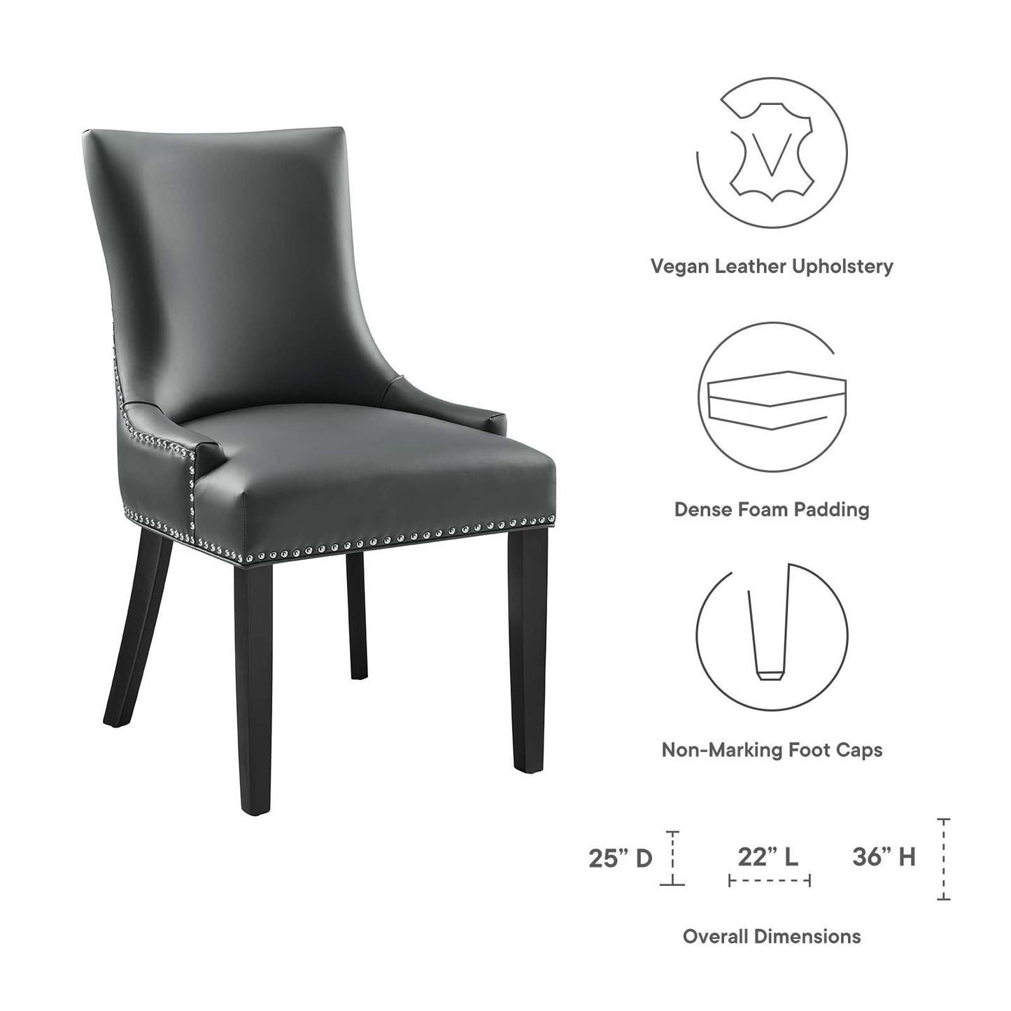 Modway Marquis Faux Leather Dining Chair | Dining Chairs | Modishstore-14