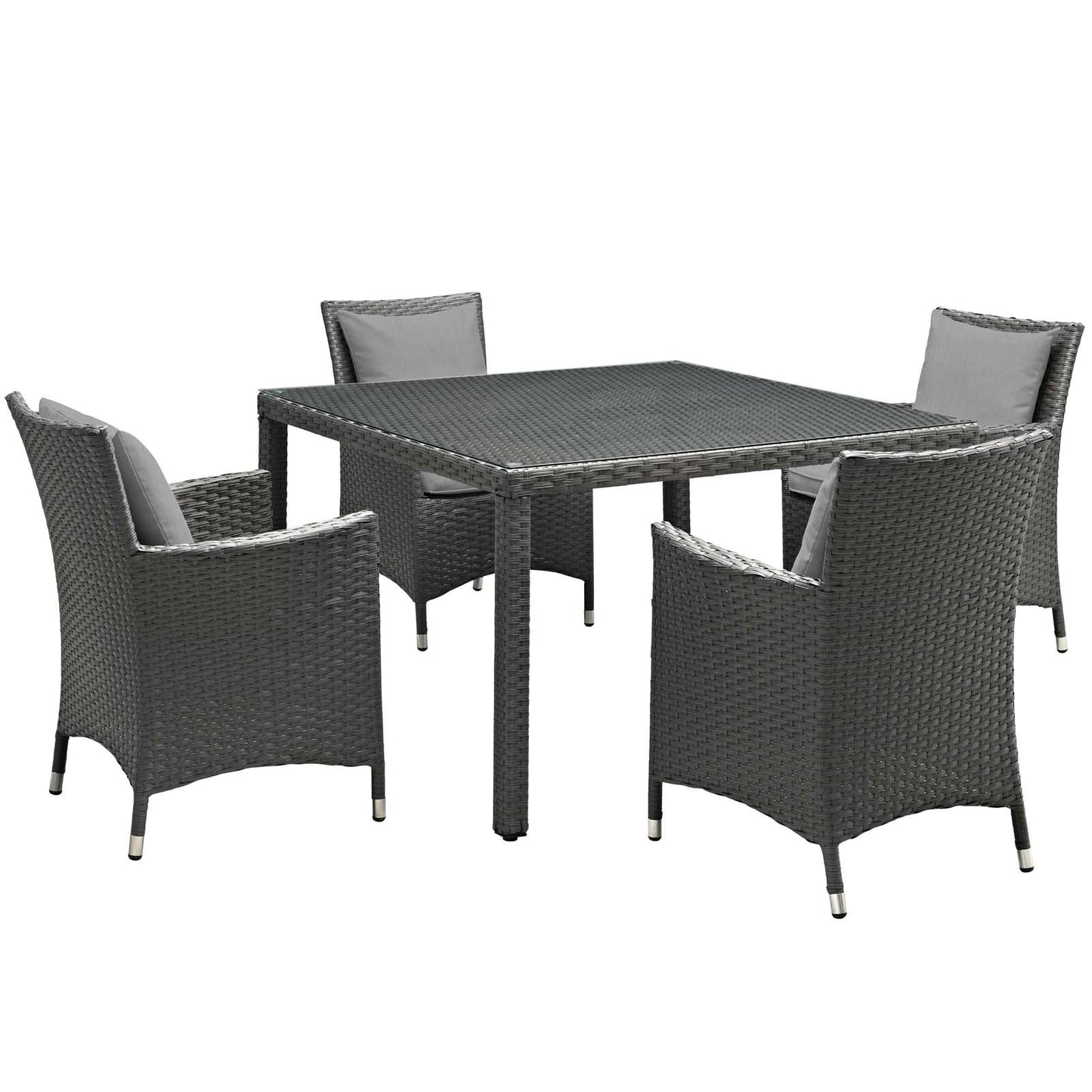 Modway Sojourn 5 Piece Outdoor Patio Sunbrella® Dining Set