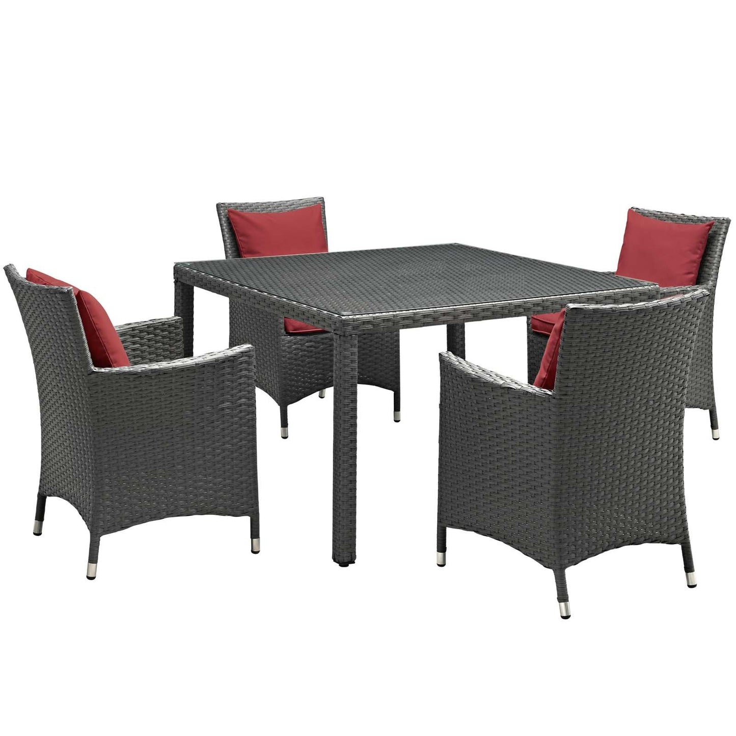 Modway Sojourn 5 Piece Outdoor Patio Sunbrella® Dining Set