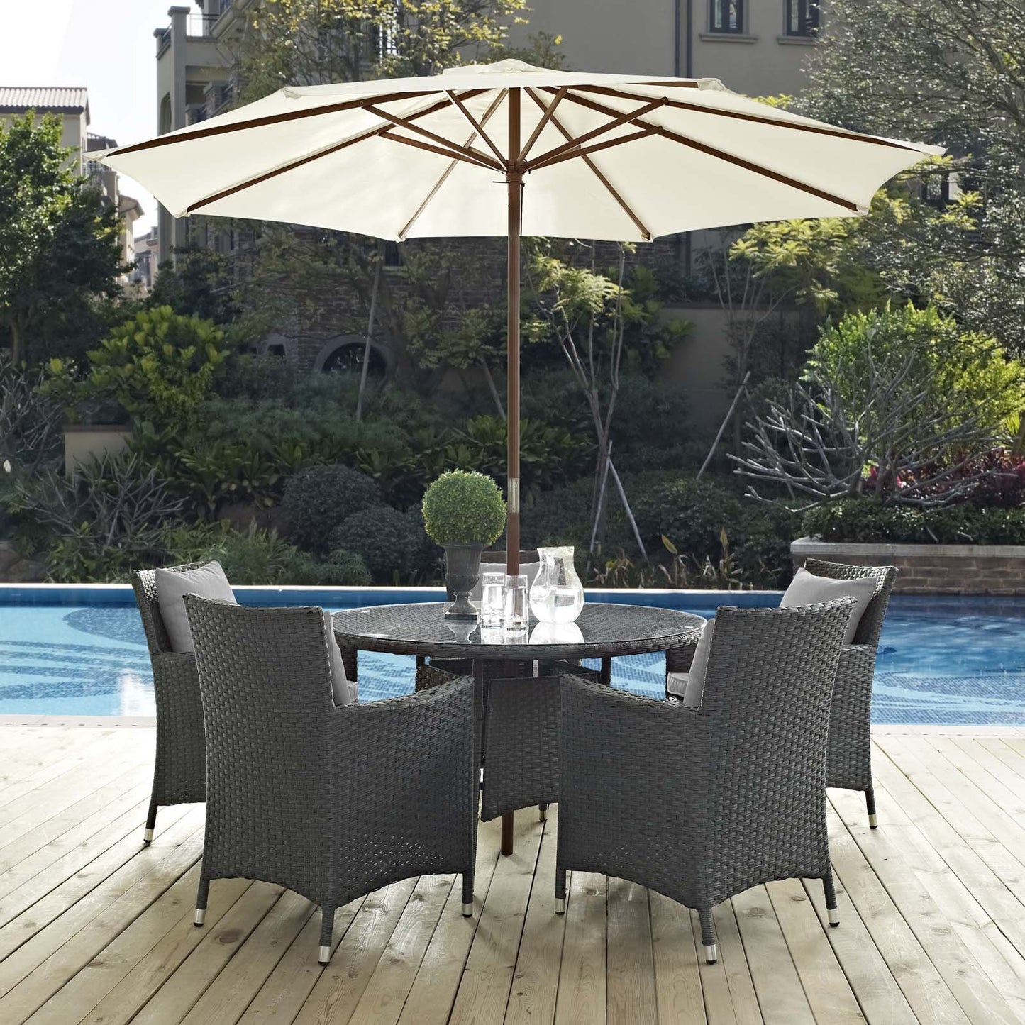 Modway Sojourn 7 Piece Outdoor Patio Sunbrella® Dining Set