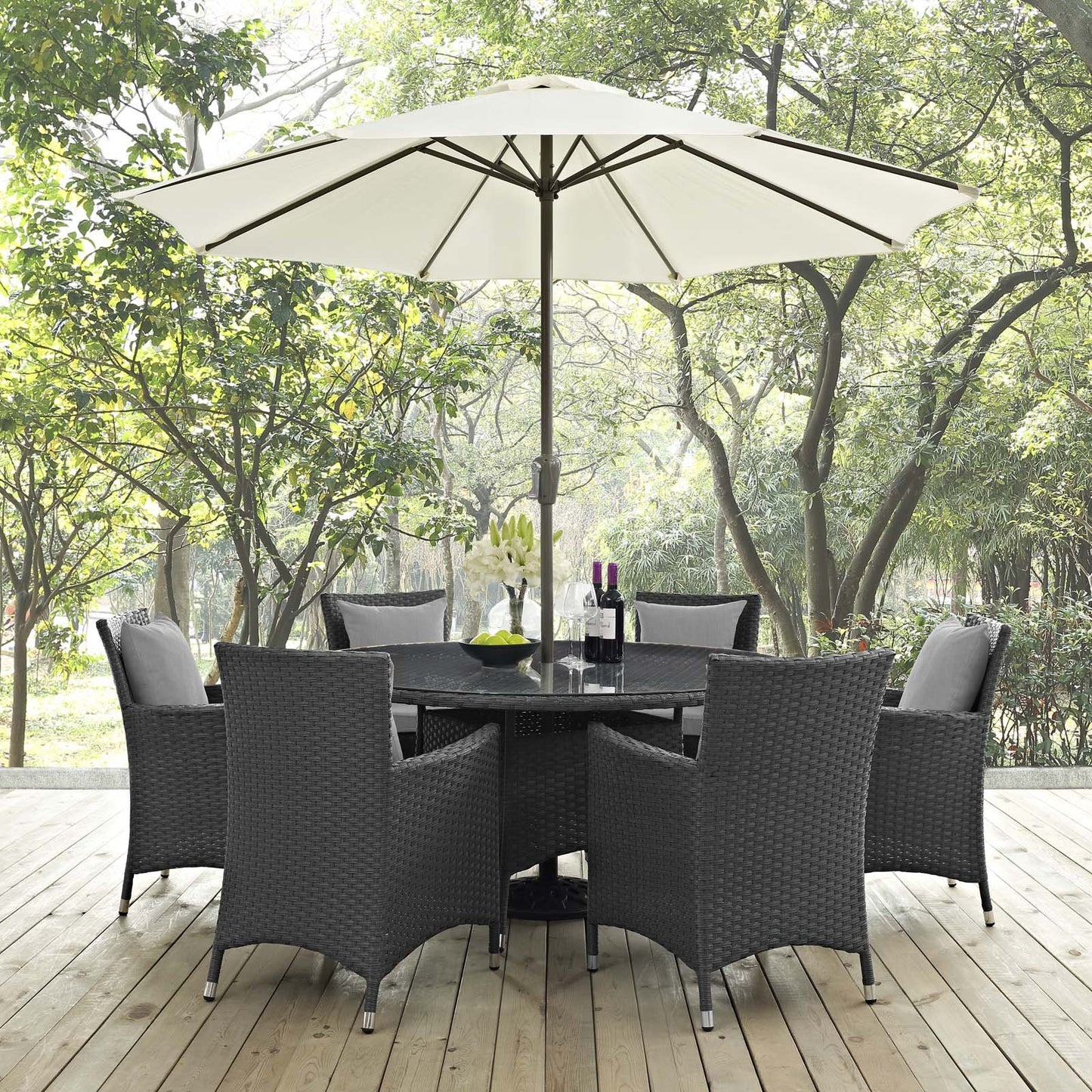 Modway Sojourn 8 Piece Outdoor Patio Sunbrella® Dining Set