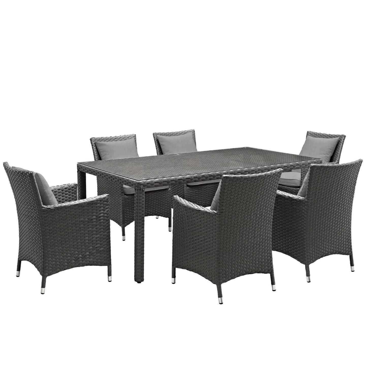 Modway Sojourn 7 Piece Outdoor Patio Sunbrella® Dining Set