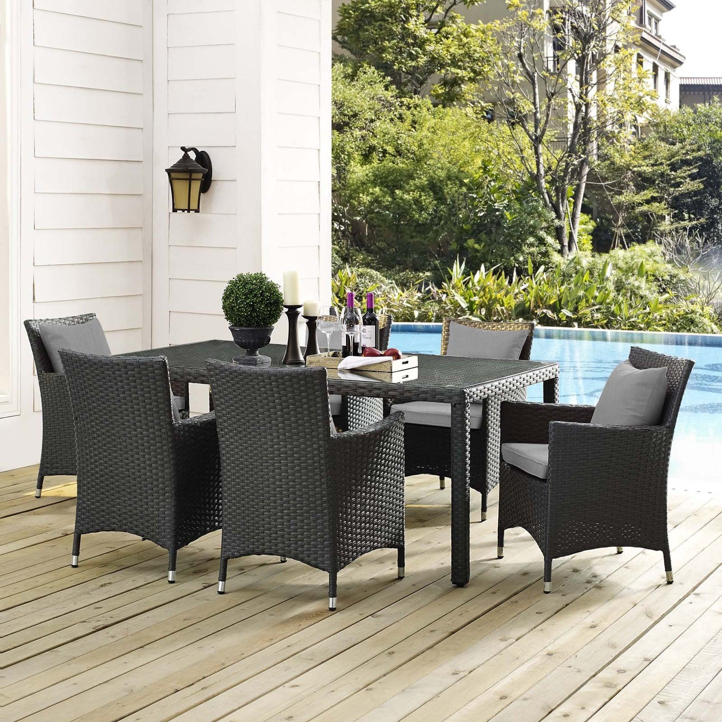 Modway Sojourn 7 Piece Outdoor Patio Sunbrella® Dining Set