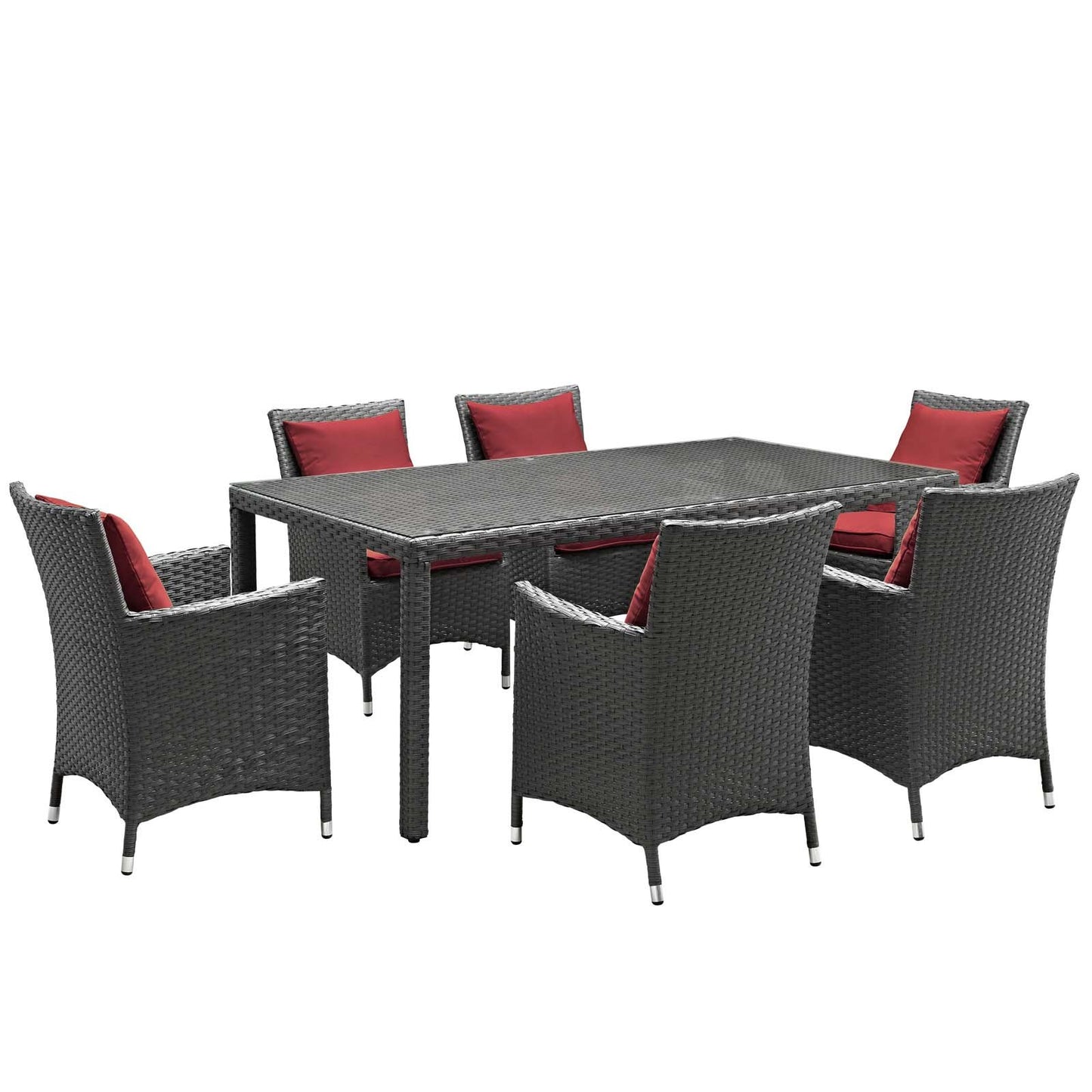 Modway Sojourn 7 Piece Outdoor Patio Sunbrella® Dining Set