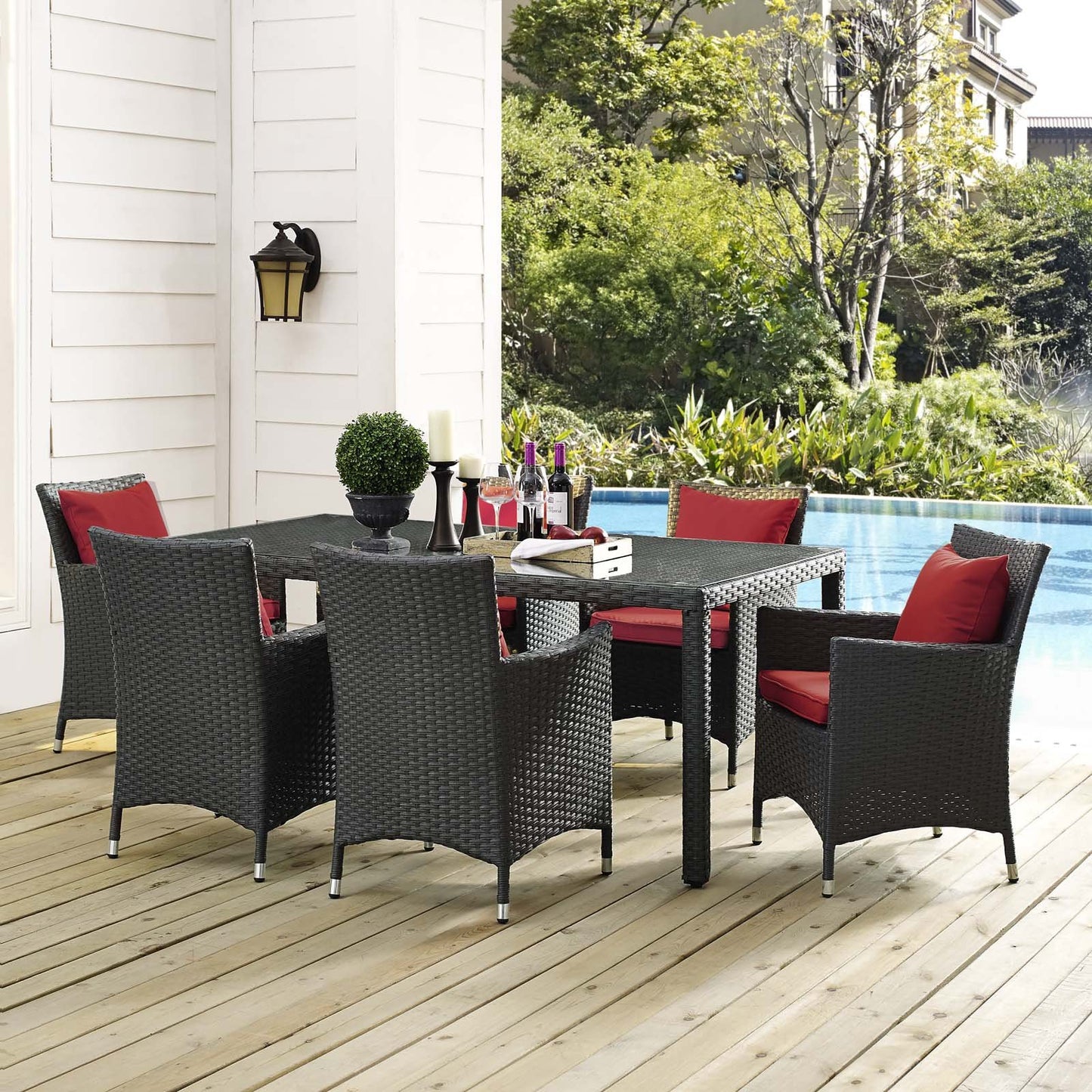 Modway Sojourn 7 Piece Outdoor Patio Sunbrella® Dining Set