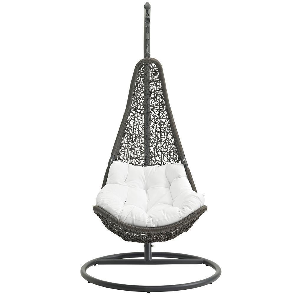 Modway Abate Outdoor Patio Swing Chair With Stand - Gray White