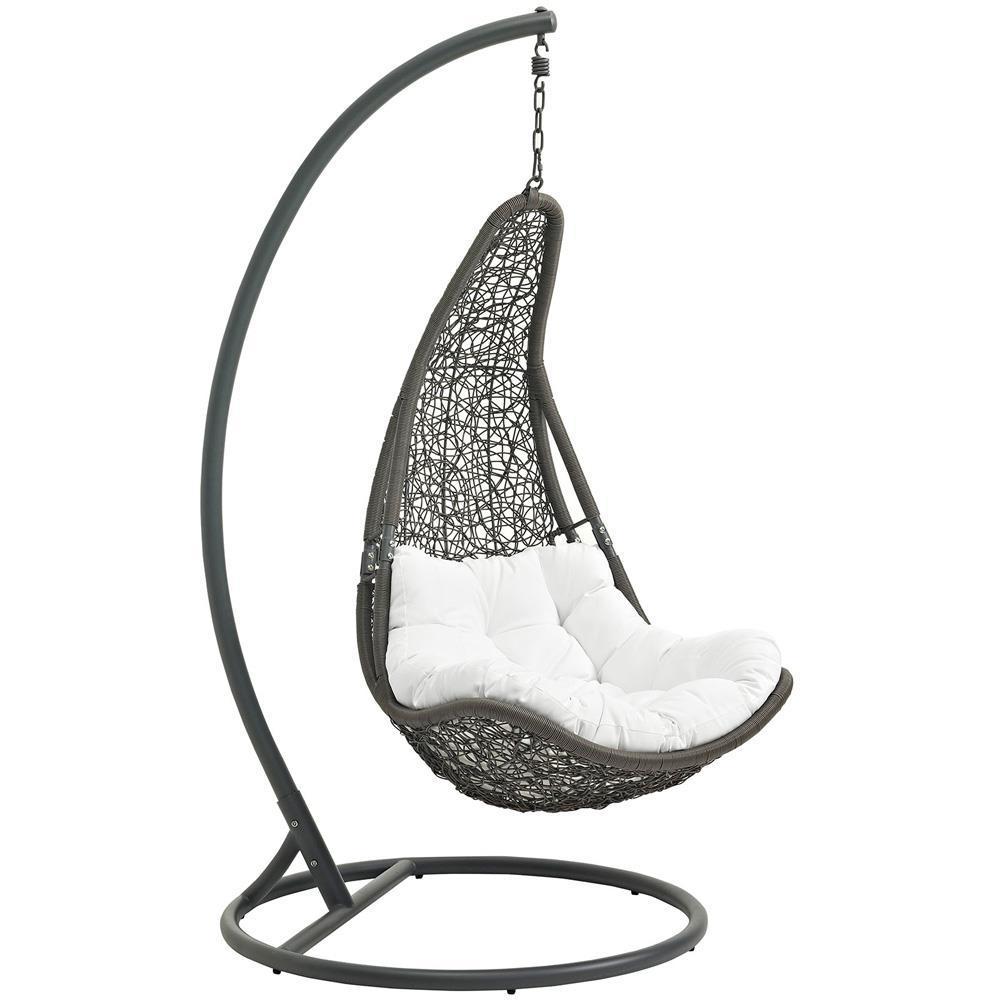 Modway Abate Outdoor Patio Swing Chair With Stand - Gray White