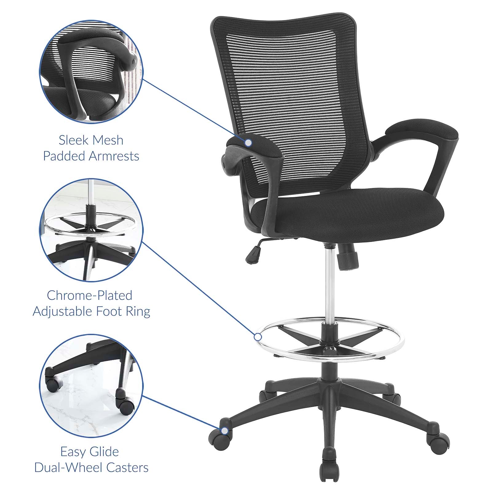 Project Drafting Chair By Modway - EEI-2287 | Office Chairs | Modishstore - 6