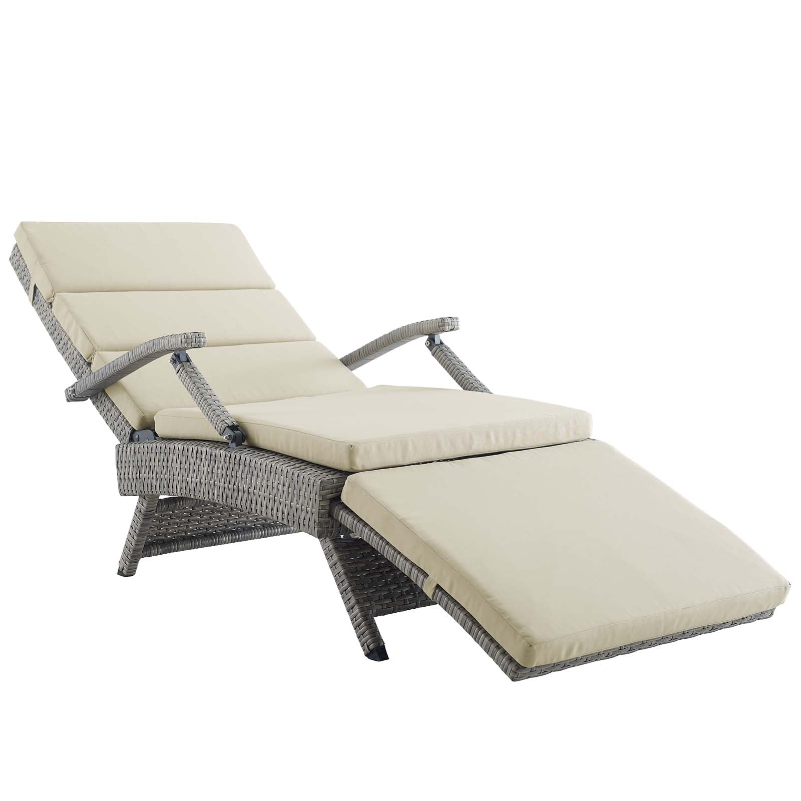 Modway Envisage Chaise Outdoor Patio Wicker Rattan Lounge Chair | Lounge Chairs | 