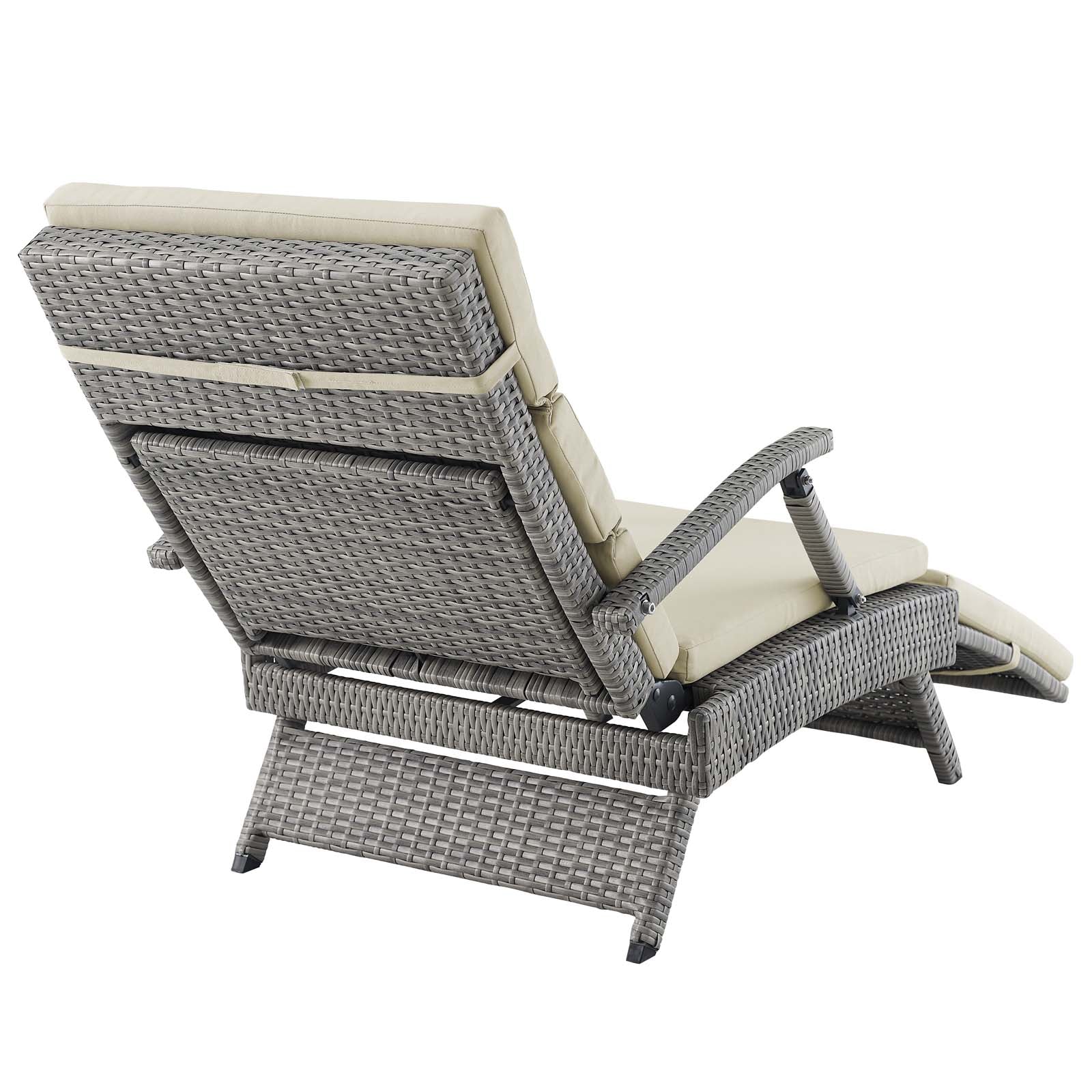 Modway Envisage Chaise Outdoor Patio Wicker Rattan Lounge Chair | Lounge Chairs | 