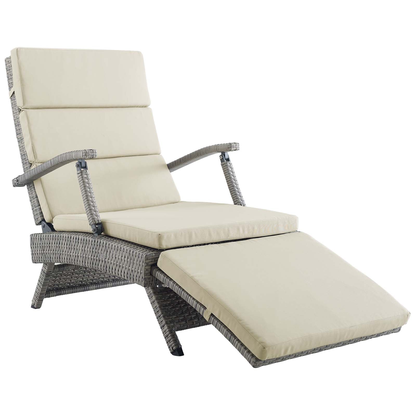 Modway Envisage Chaise Outdoor Patio Wicker Rattan Lounge Chair | Lounge Chairs | 