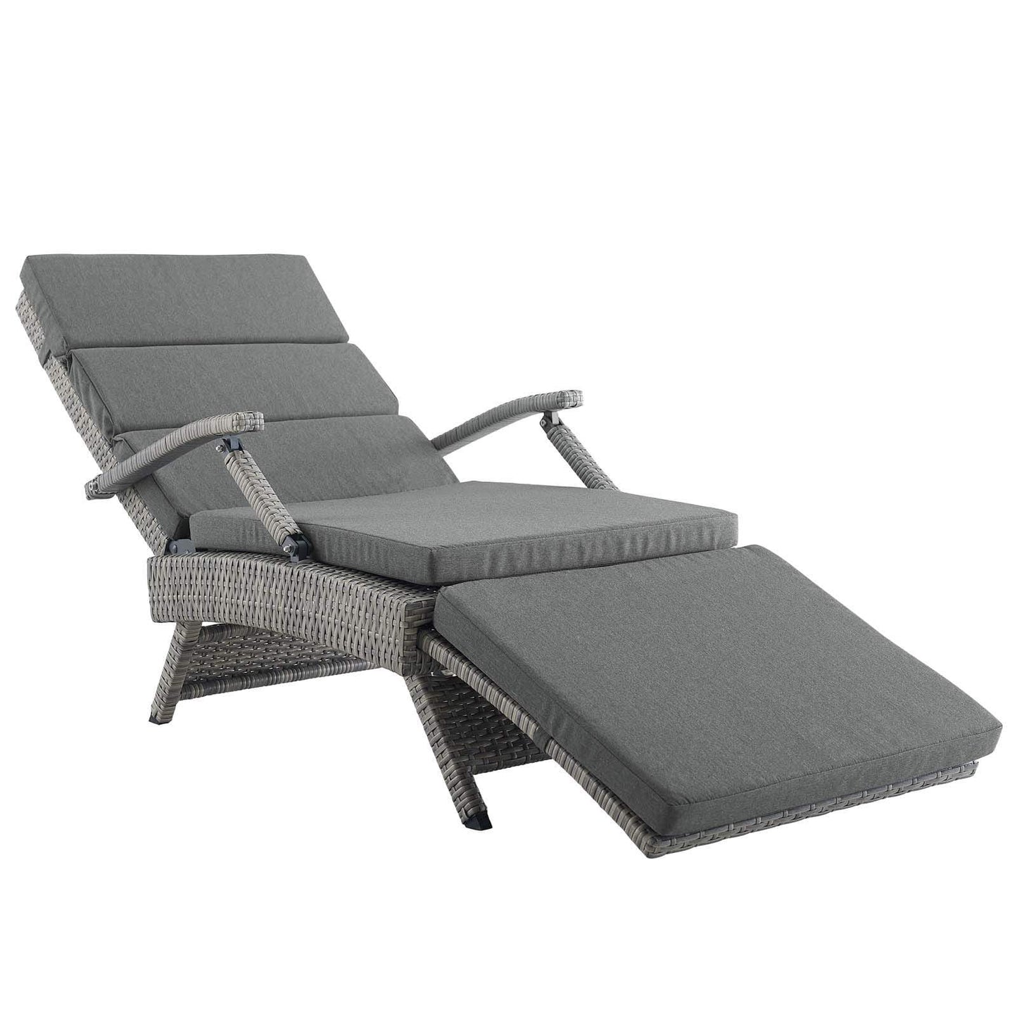 Modway Envisage Chaise Outdoor Patio Wicker Rattan Lounge Chair