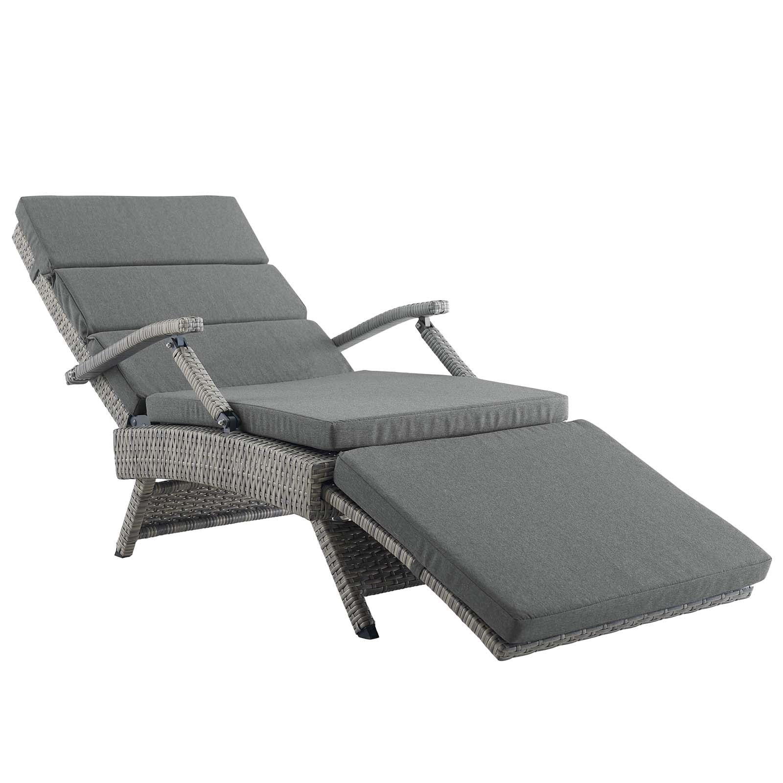 Modway Envisage Chaise Outdoor Patio Wicker Rattan Lounge Chair | Lounge Chairs | 