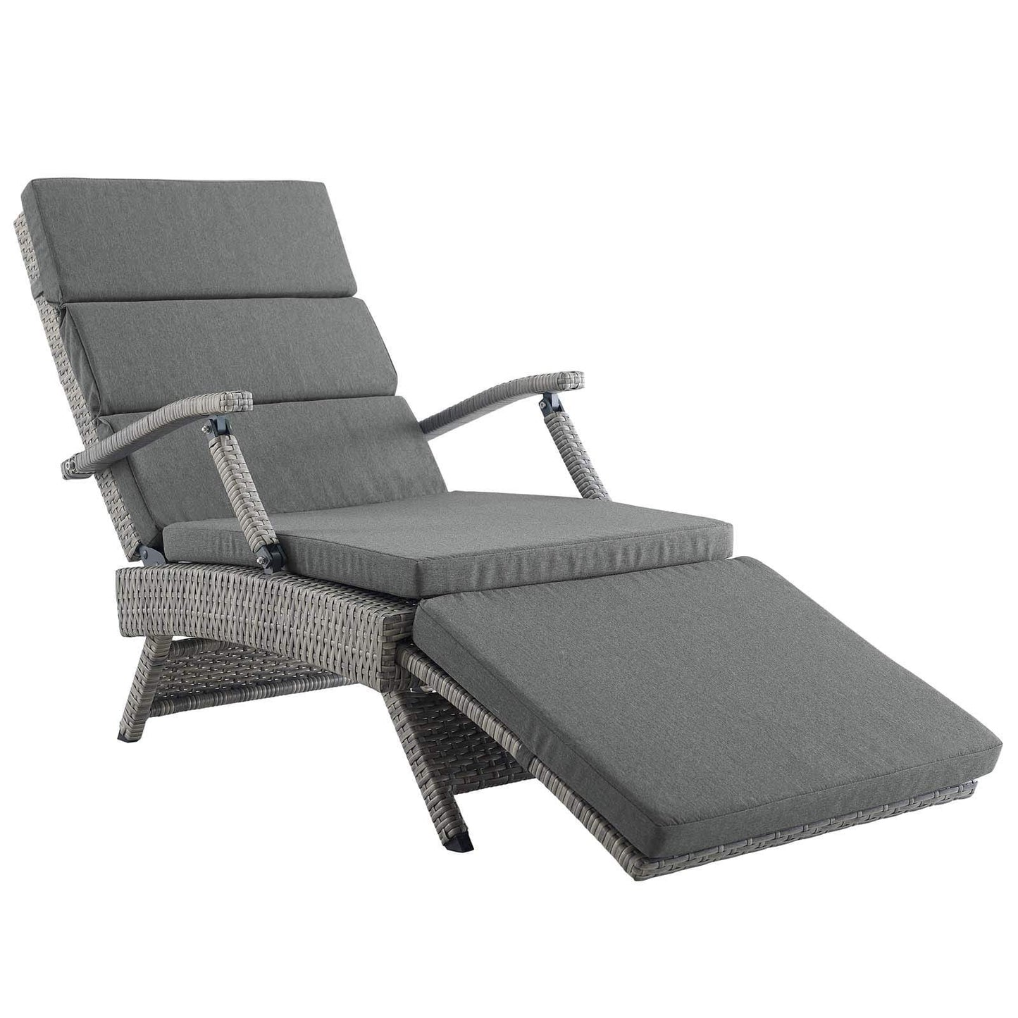 Modway Envisage Chaise Outdoor Patio Wicker Rattan Lounge Chair