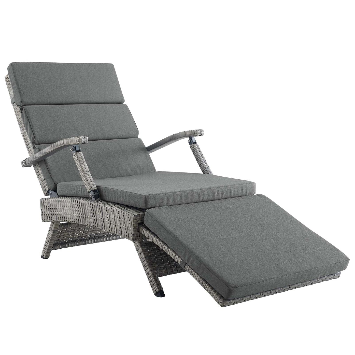 Modway Envisage Chaise Outdoor Patio Wicker Rattan Lounge Chair | Lounge Chairs | 