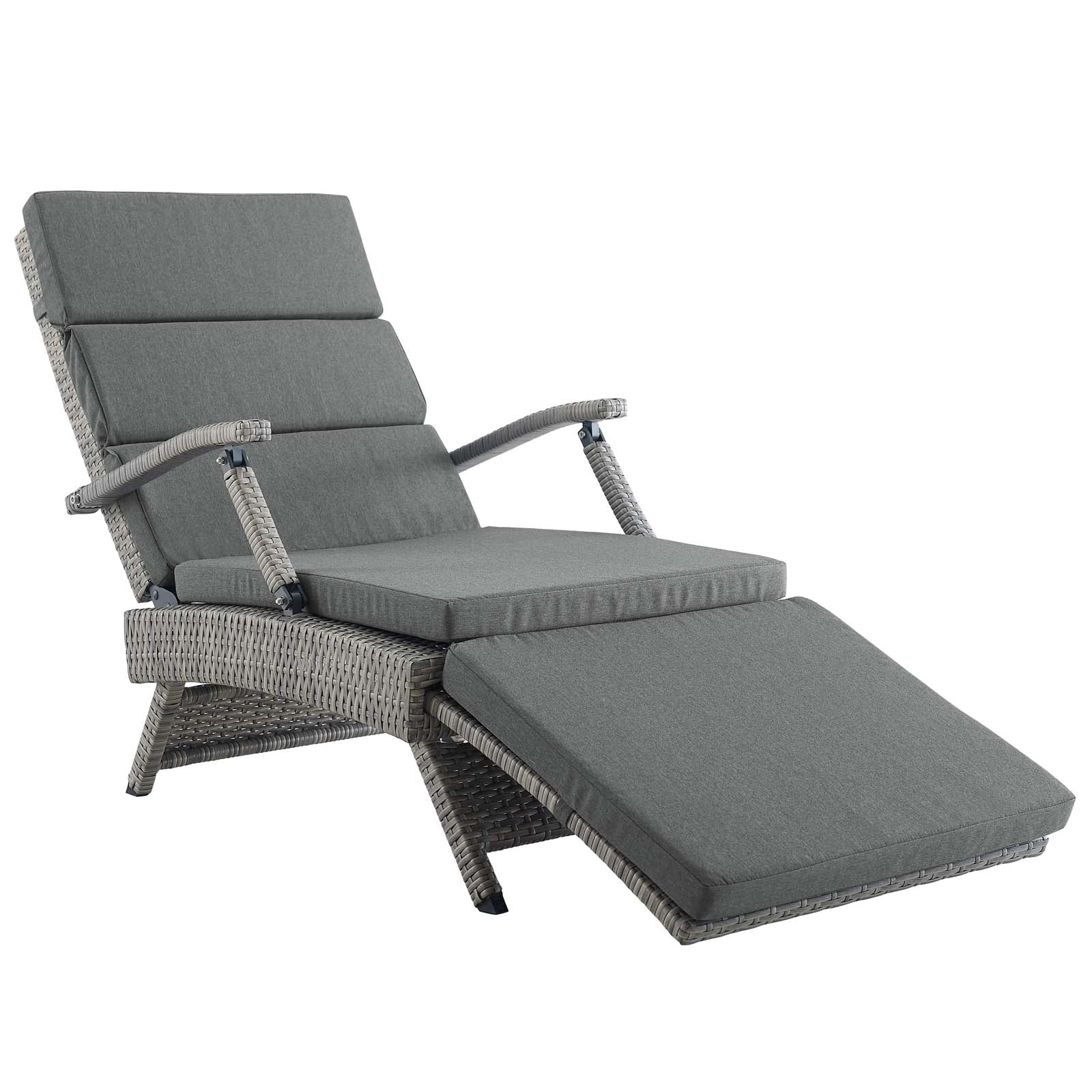Modway Envisage Chaise Outdoor Patio Wicker Rattan Lounge Chair | Lounge Chairs | 