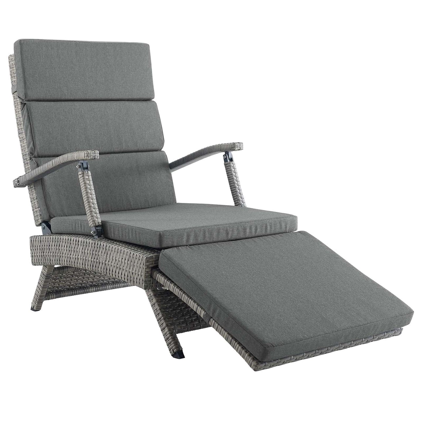 Modway Envisage Chaise Outdoor Patio Wicker Rattan Lounge Chair | Lounge Chairs | 