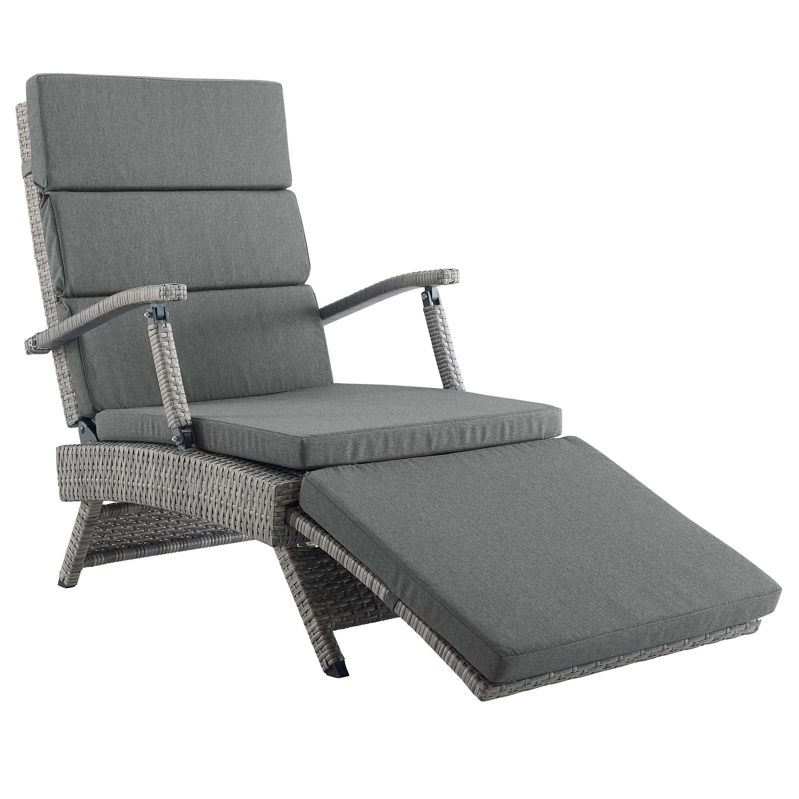 Modway Envisage Chaise Outdoor Patio Wicker Rattan Lounge Chair | Lounge Chairs | 