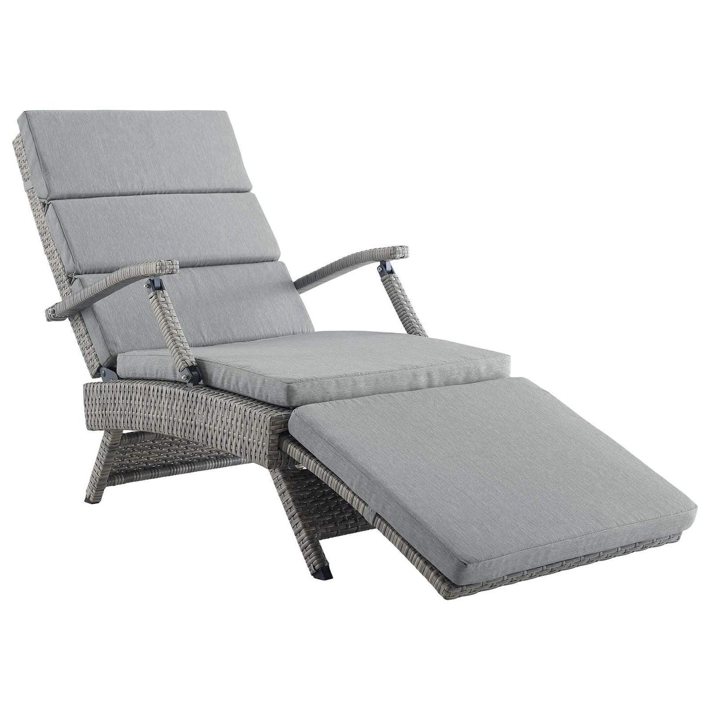 Modway Envisage Chaise Outdoor Patio Wicker Rattan Lounge Chair