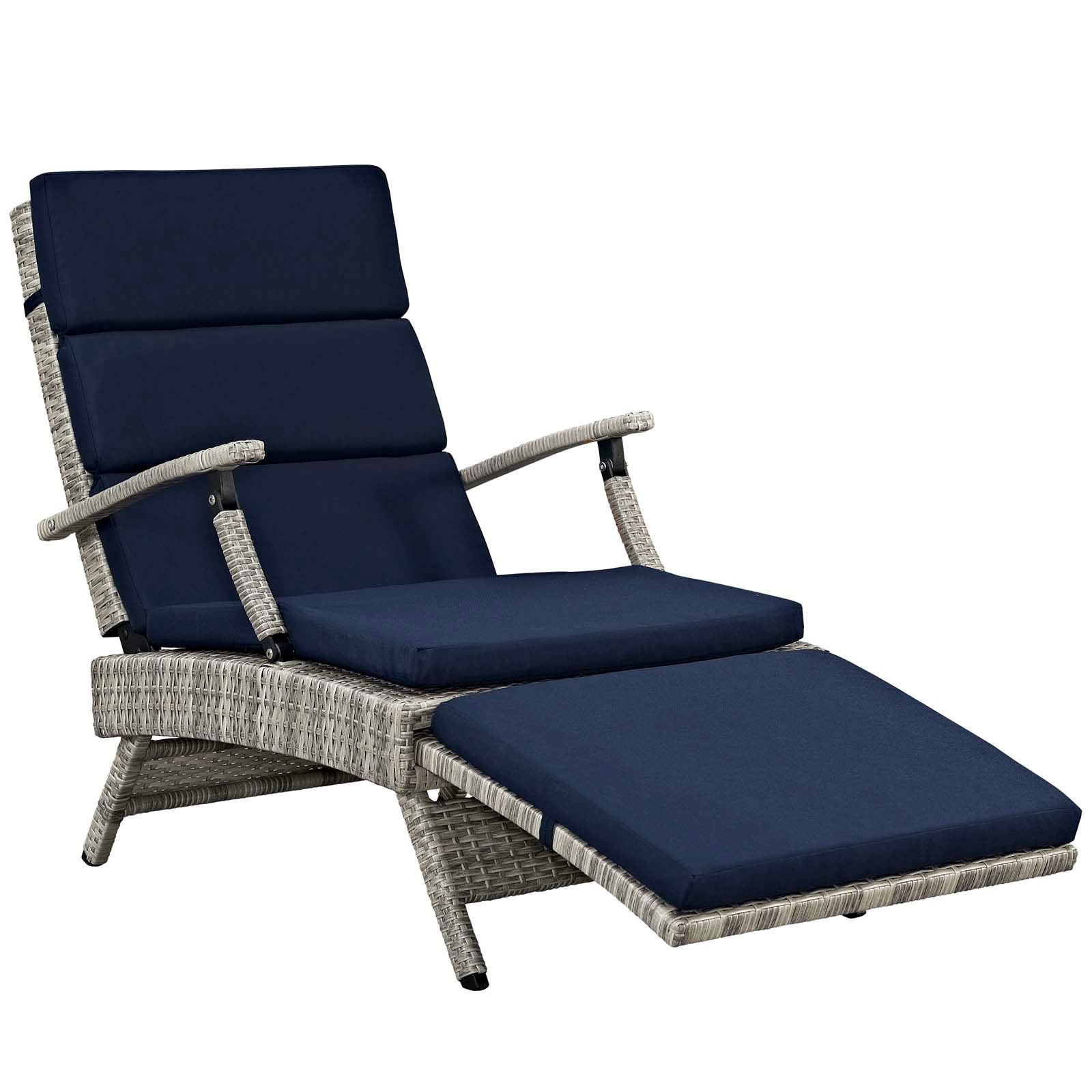 Modway Envisage Chaise Outdoor Patio Wicker Rattan Lounge Chair | Lounge Chairs | 