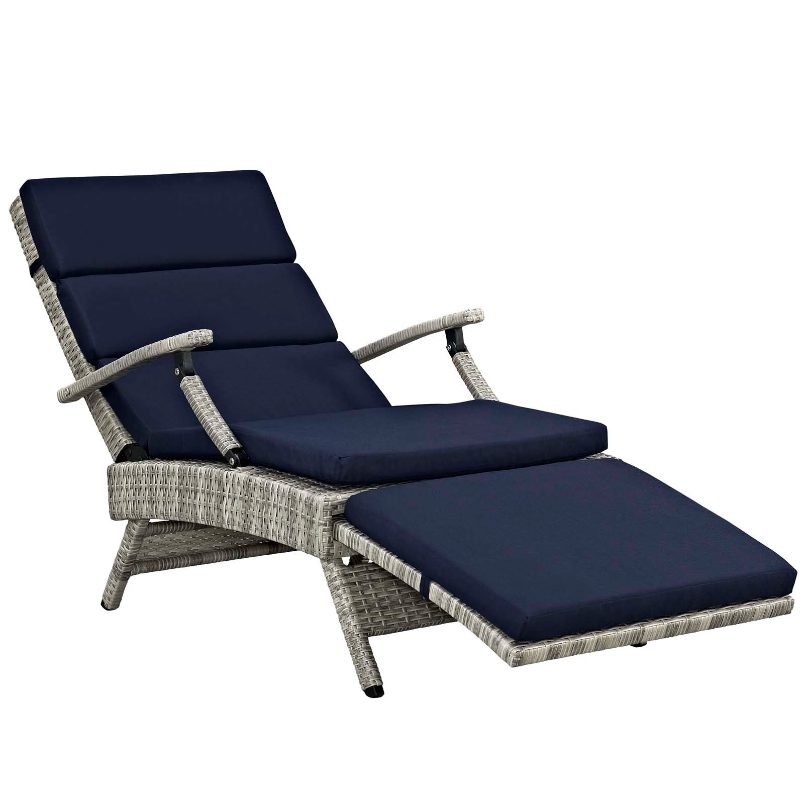 Modway Envisage Chaise Outdoor Patio Wicker Rattan Lounge Chair | Lounge Chairs | 