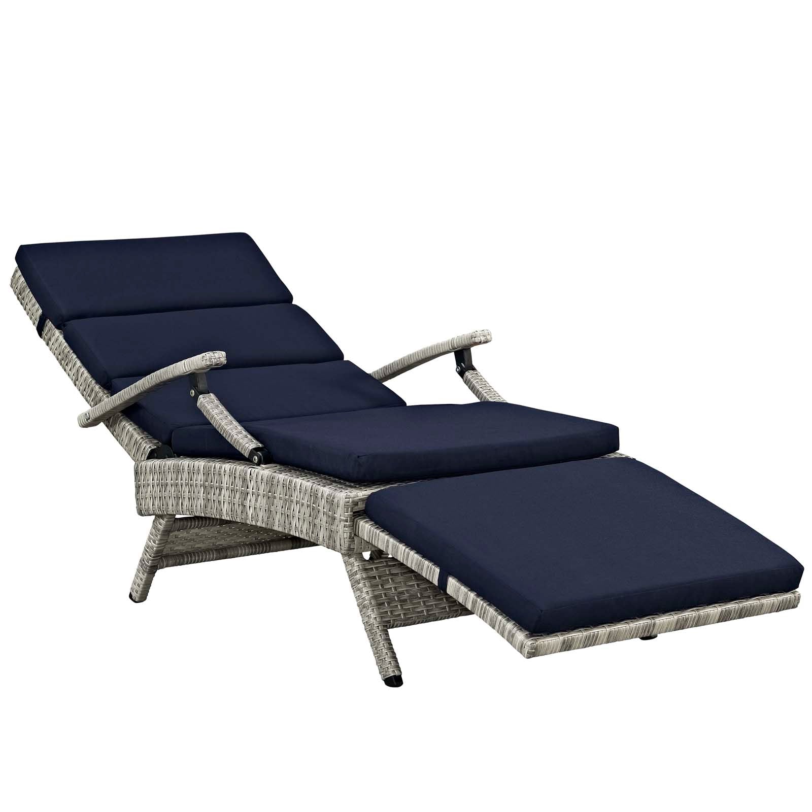 Modway Envisage Chaise Outdoor Patio Wicker Rattan Lounge Chair | Lounge Chairs | 