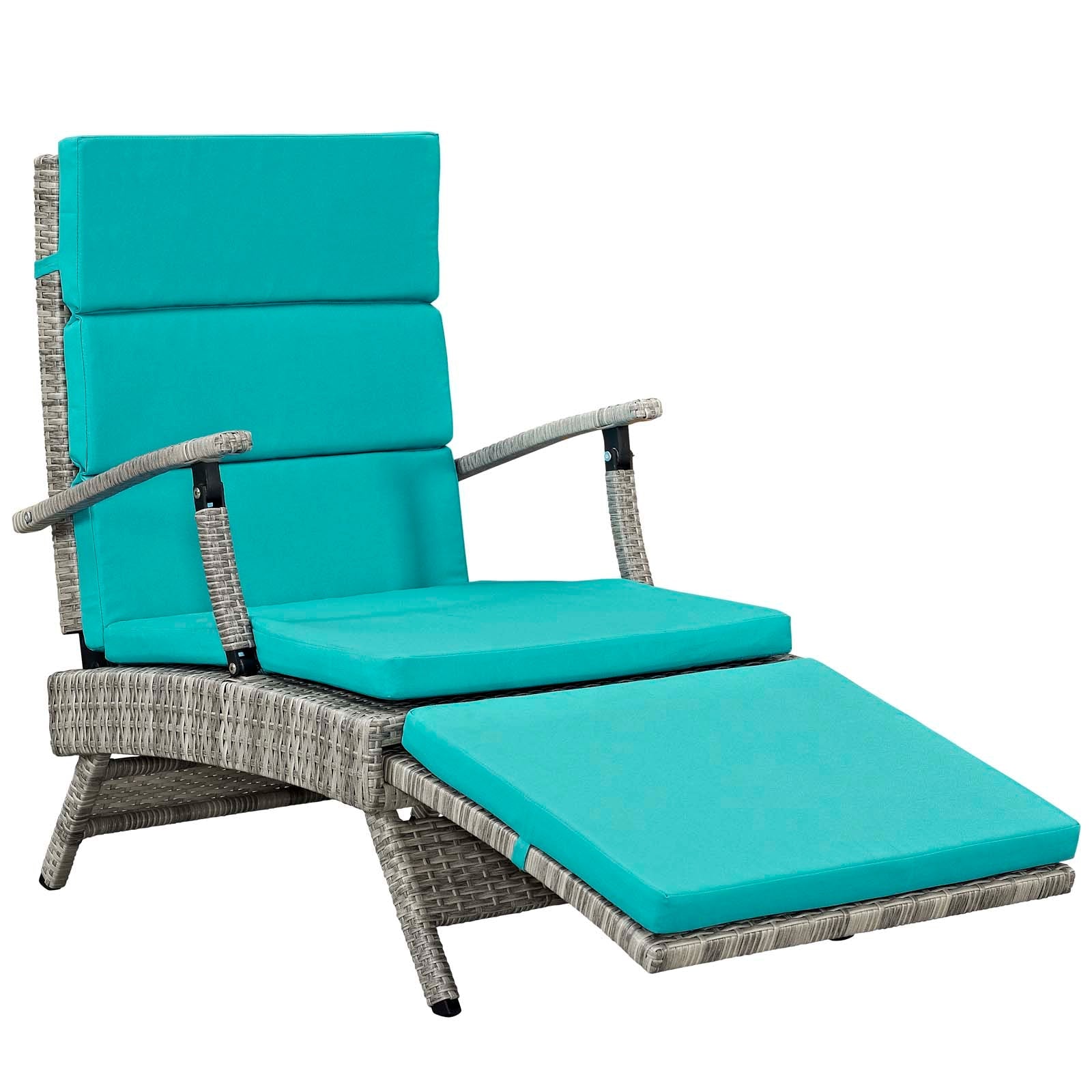 Modway Envisage Chaise Outdoor Patio Wicker Rattan Lounge Chair | Lounge Chairs | 