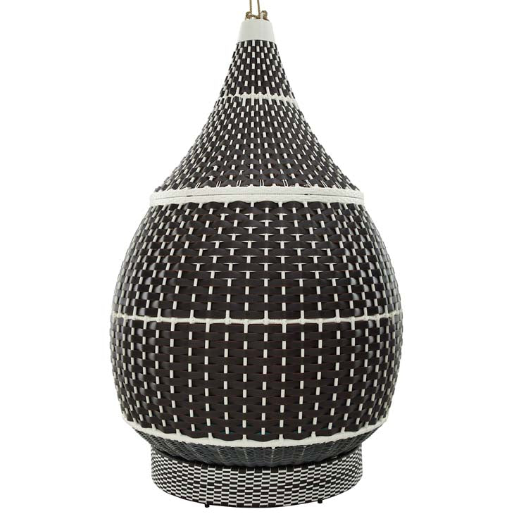 Modway Palace Outdoor Patio Wicker Rattan Hanging Pod In Brown Turquoise | Outdoor Porch Swings | Modishstore-6